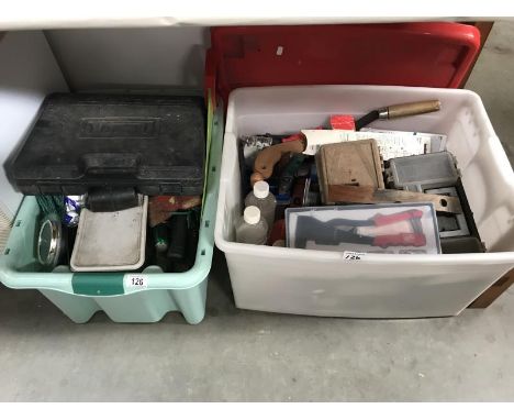 Two boxes tools and drills etc.