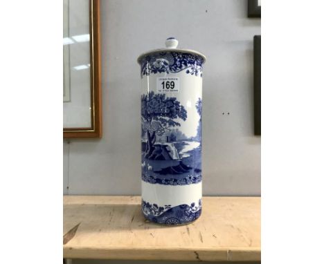 A tall, lidded Spode jar.
