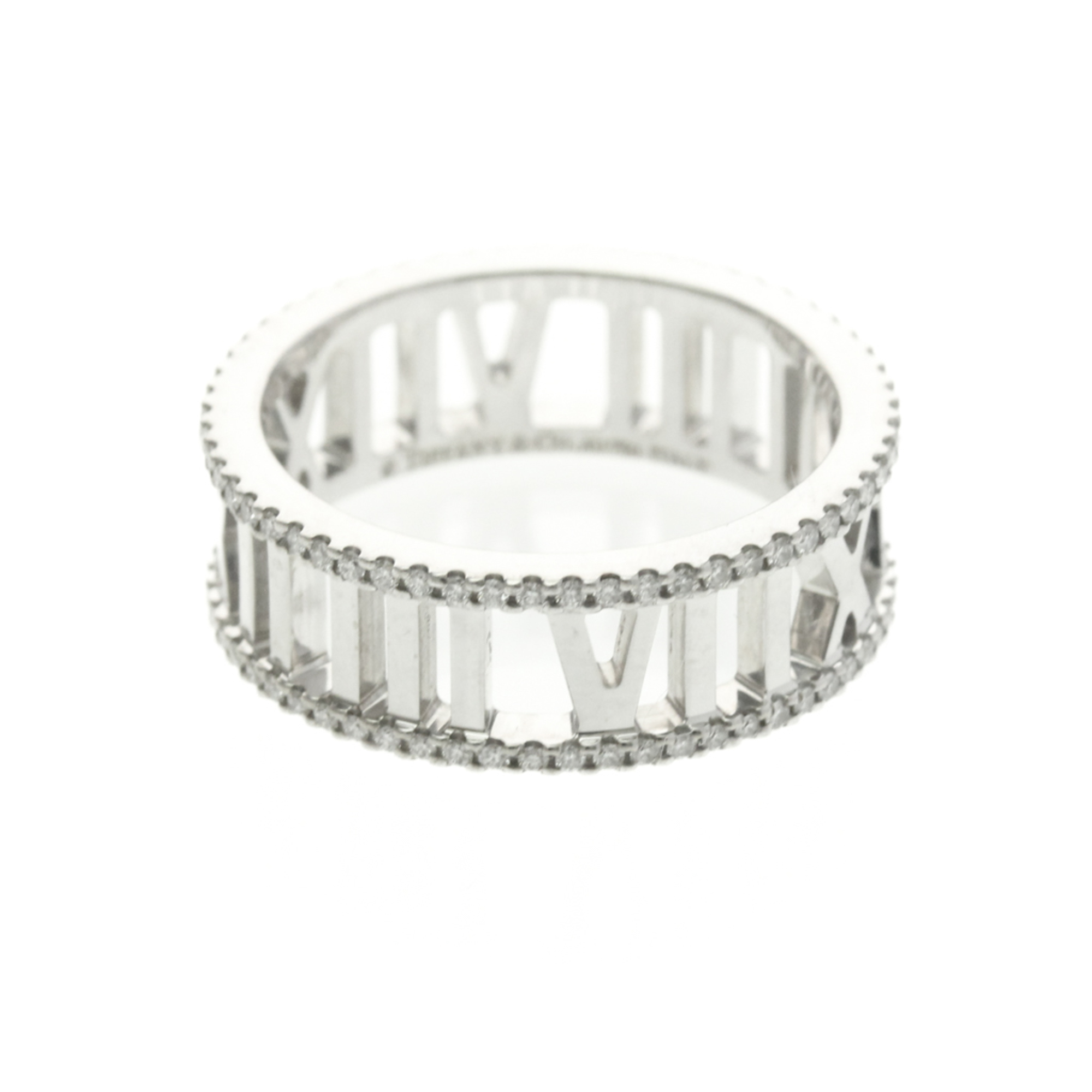 Tiffany Open Atlas Diamond Ring White Gold (18K) Fashion Diamond Band Ring Silver