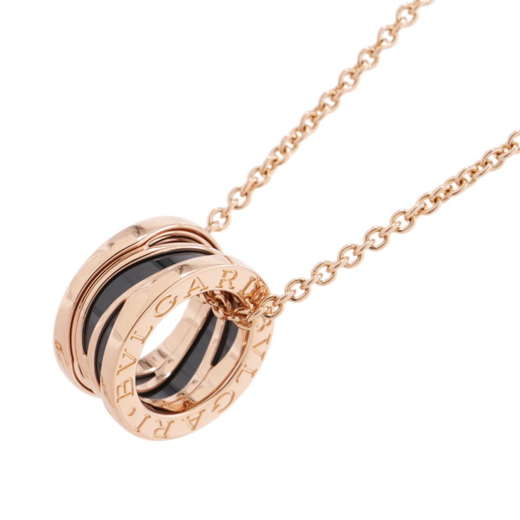 BVLGARI B-zero1 Legend Necklace, 18KPG Pink Gold, Black Ceramic, 356118