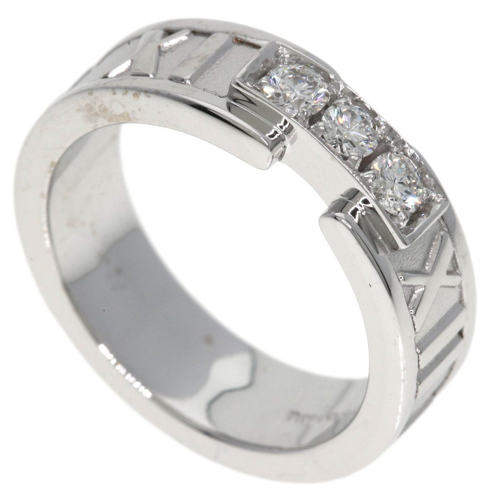 Tiffany & Co. Atlas 3-Diamond Ring, 18K White Gold, Women\'s.