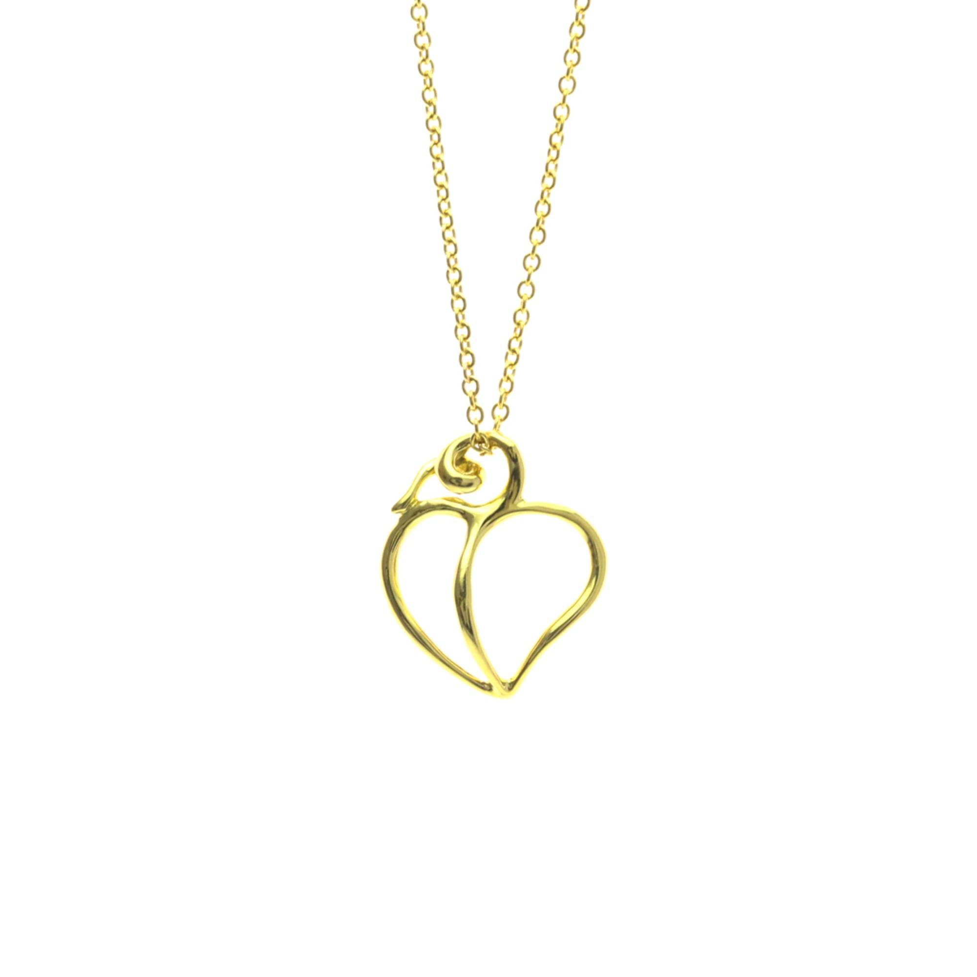 Tiffany Apple Leaf Heart Necklace Yellow Gold (18K) No Stone Men,Women Fashion Pendant Necklace (Gol
