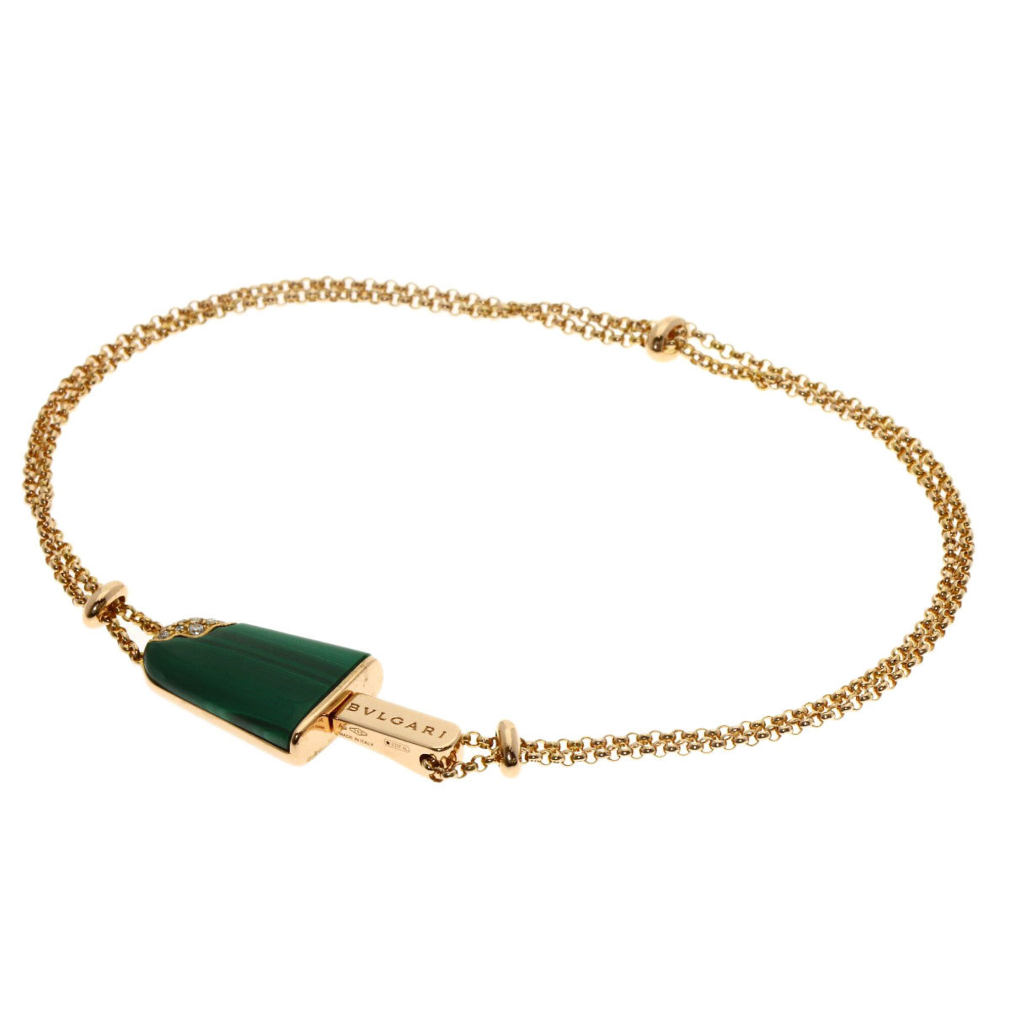 Bulgari Gelati Malachite Diamond Bracelet 18K Pink Gold Women\'s BVLGARI