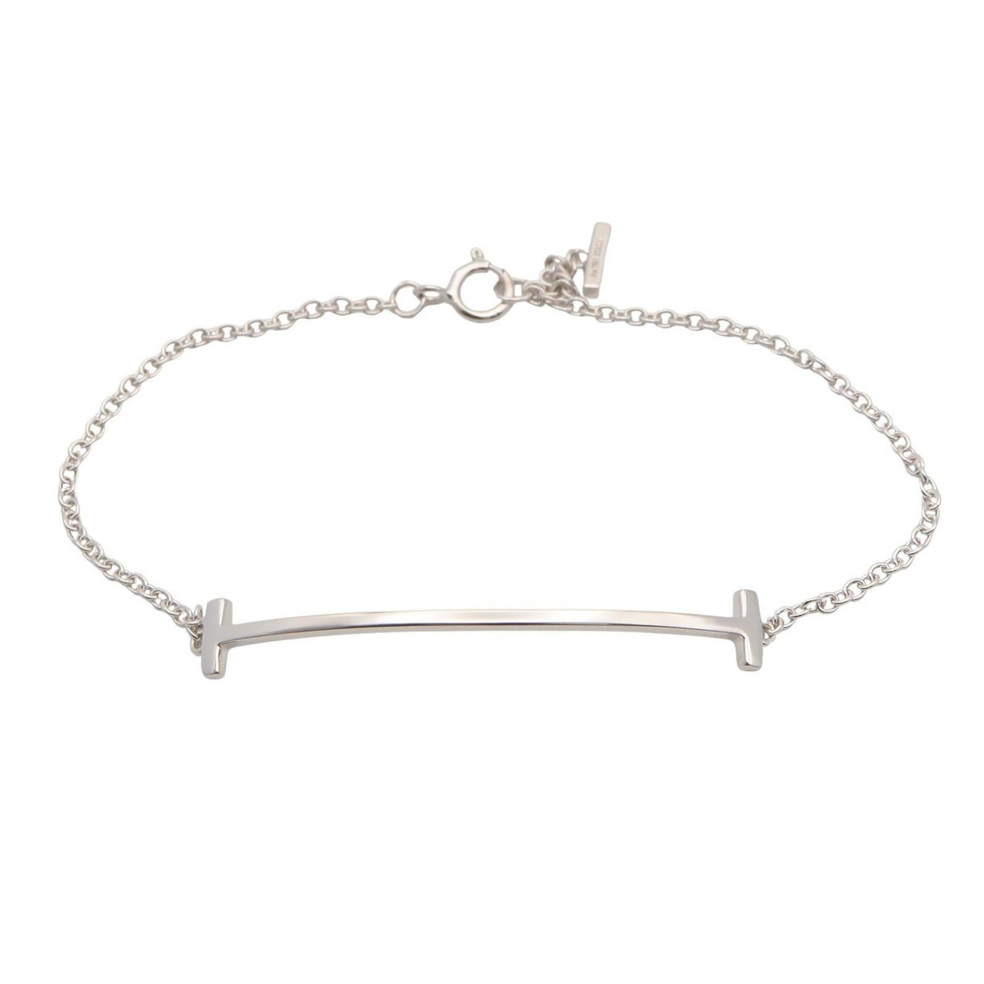 Tiffany & Co. T Smile Small Bracelet - 18K White Gold (18KWG) Men\'s Women\'s Silver Tone