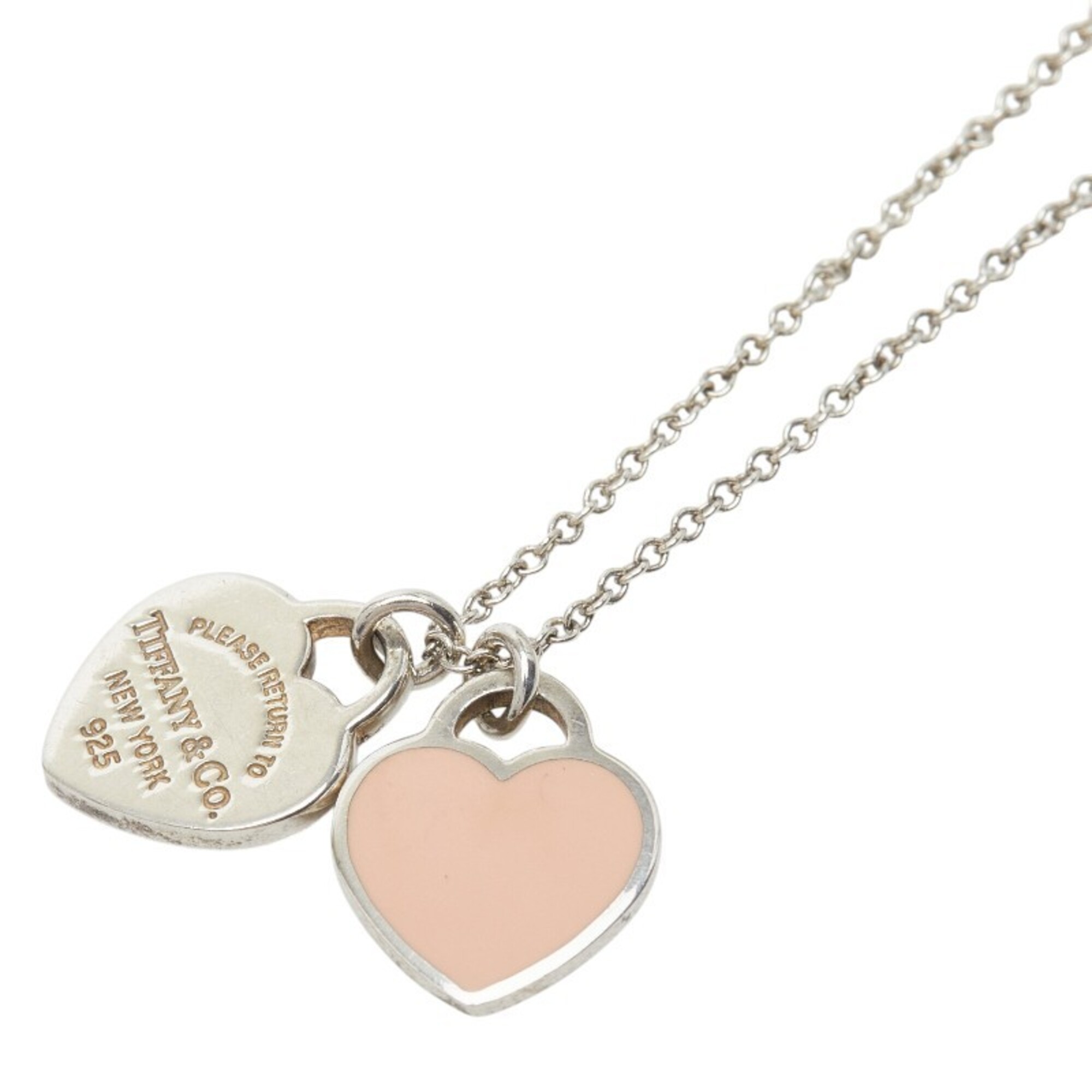 Tiffany & Co. Return to Double Heart Pendant Necklace, SV925 Silver, Women\'s.