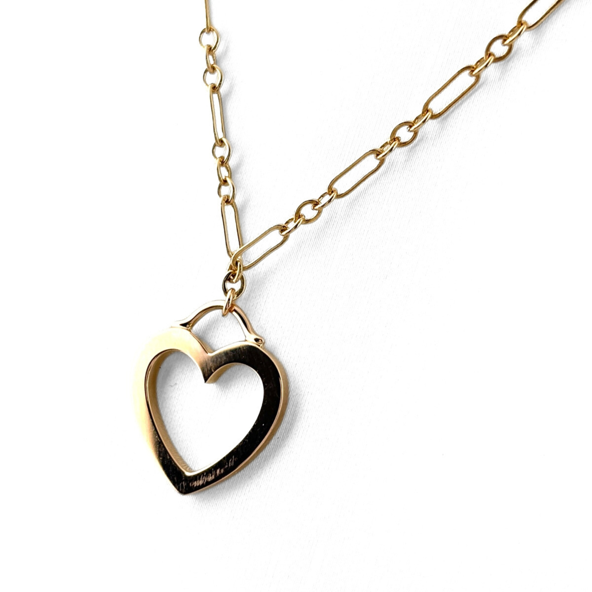 Tiffany & Co. Centimeter Metal Heart Pendant PG Pink Gold Necklace 750 Women\'s