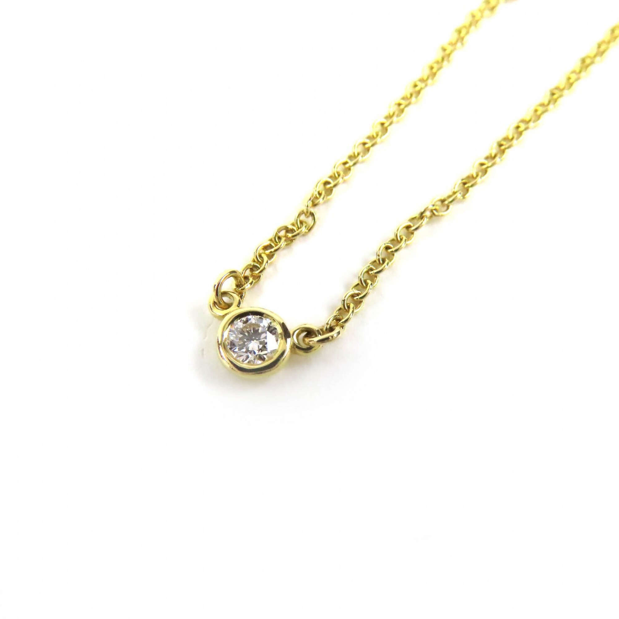 TIFFANY&Co. Tiffany & Co. Elsa Peretti By the Yard Necklace, 18K Gold, 0.05ct Diamond, 3.4mm Diamete
