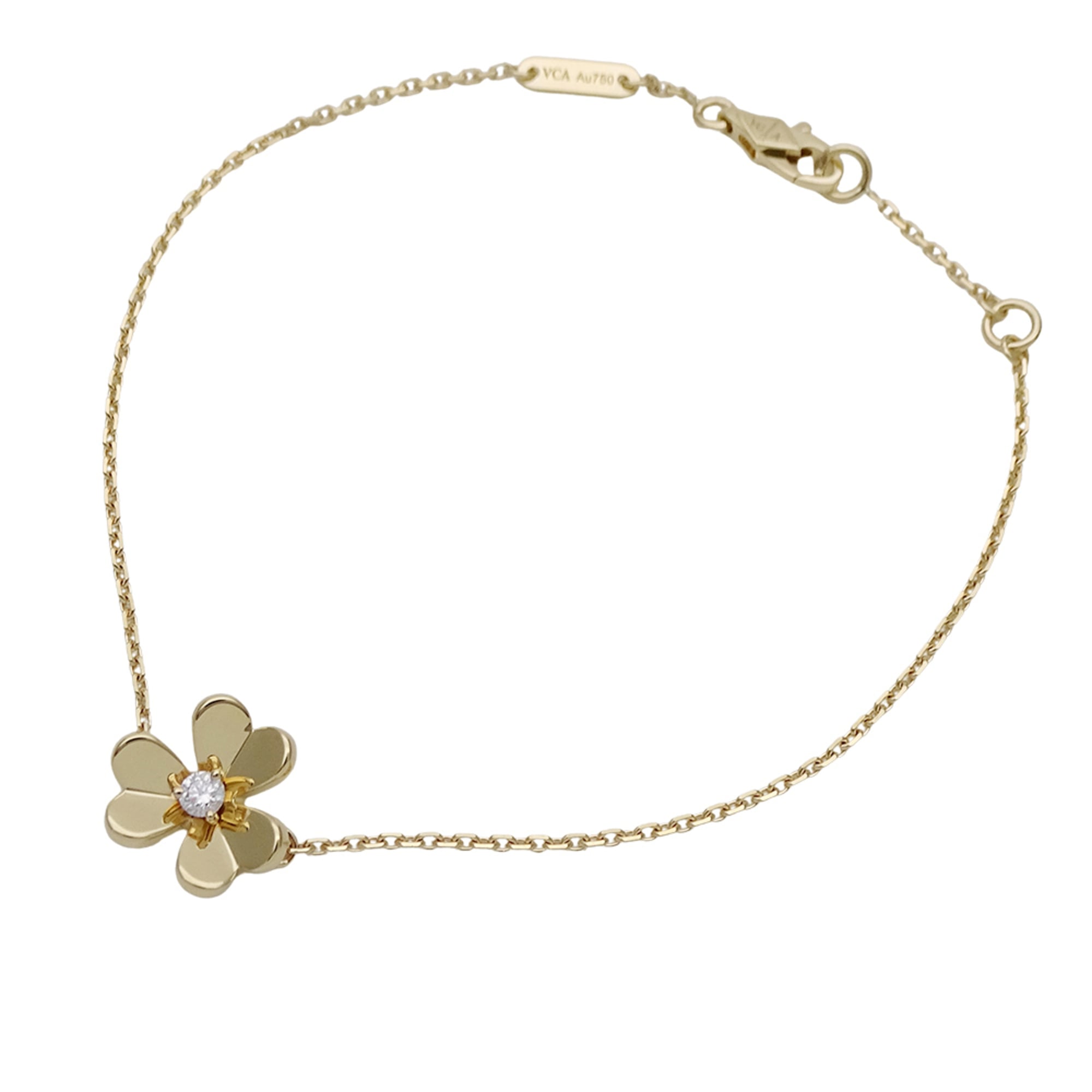 Van Cleef & Arpels women\'s bracelet, 750YG (yellow gold), diamond, Frivole Mini, polished.