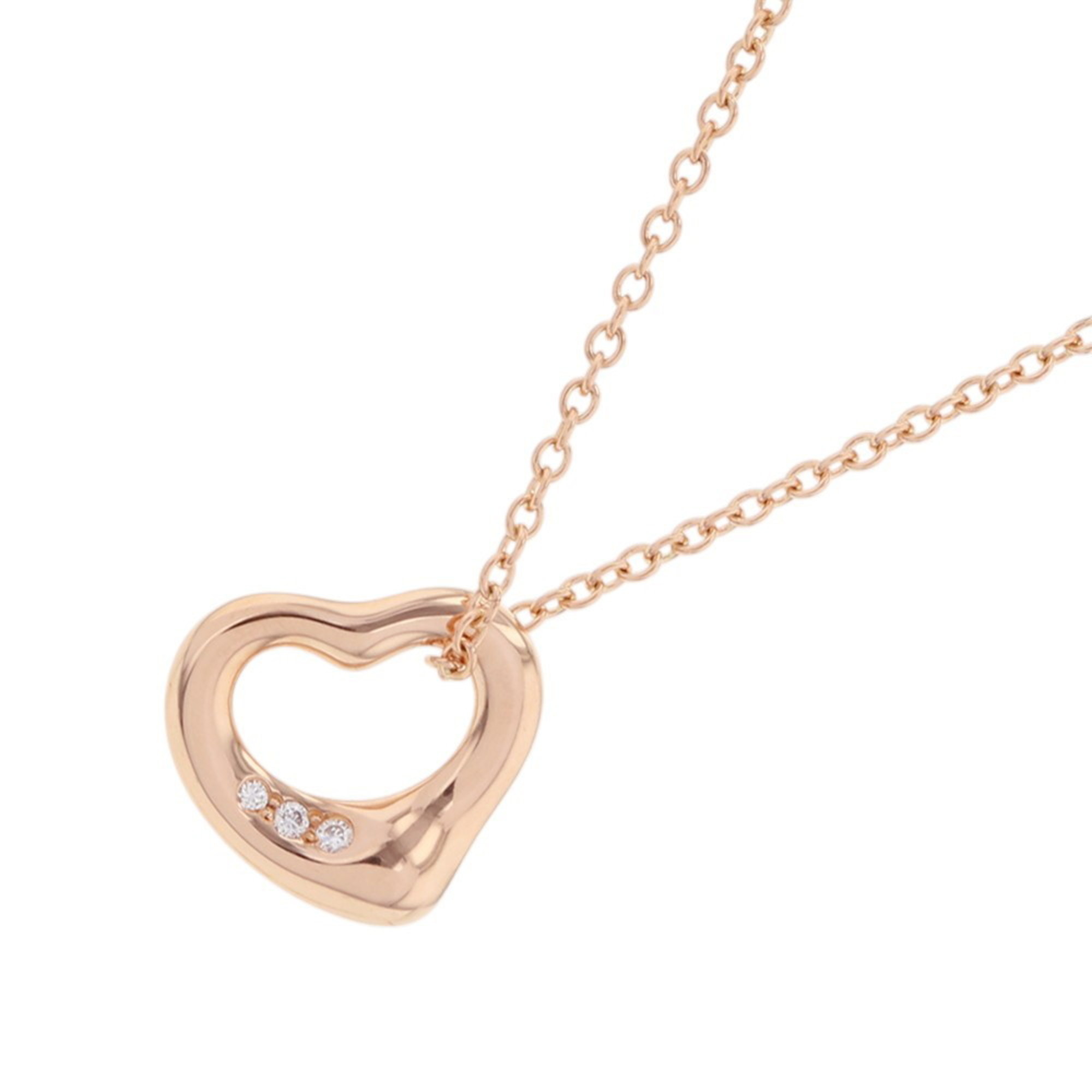 Tiffany & Co. Elsa Peretti Heart Pendant Necklace with 0.01ct Diamonds, 18K Pink Gold, Item Number 6