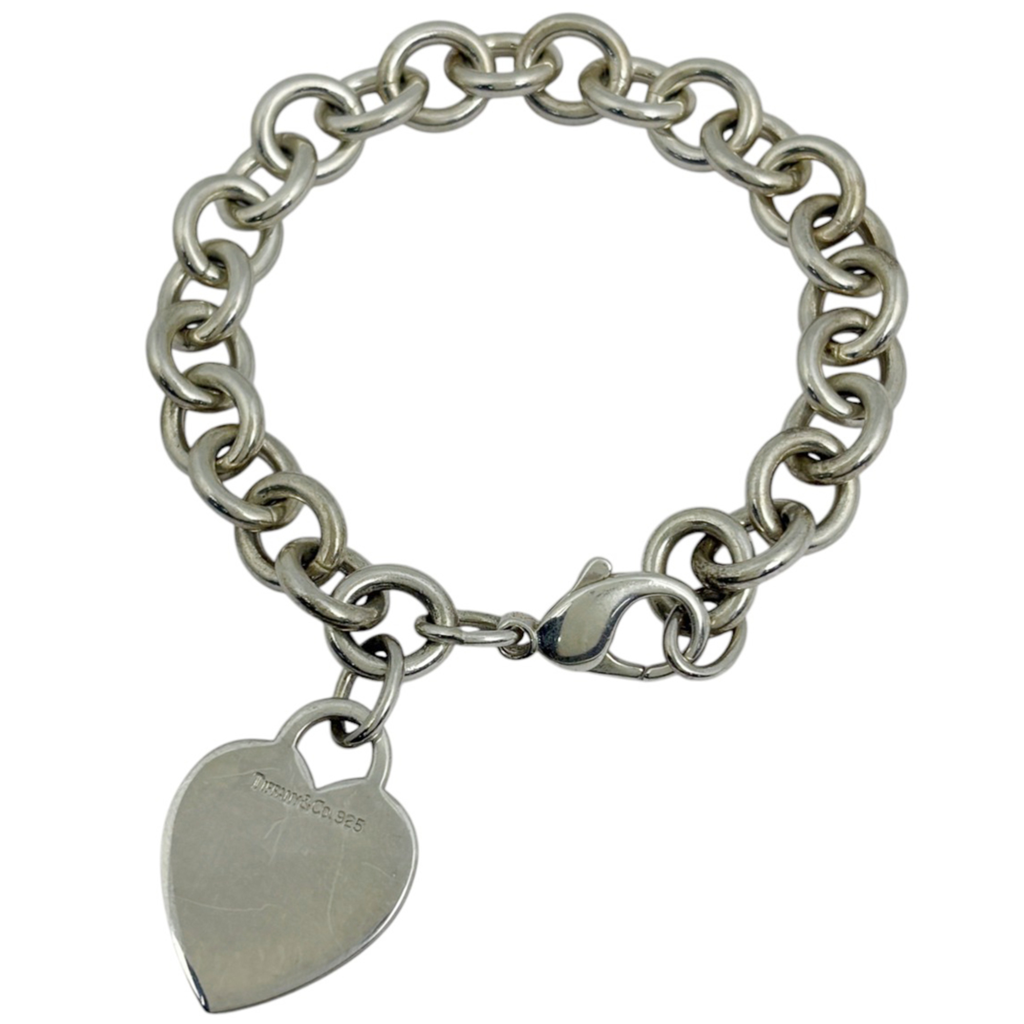 Tiffany & Co. Heart Tag Chain Bracelet, 925 Sterling Silver, Women\'s
