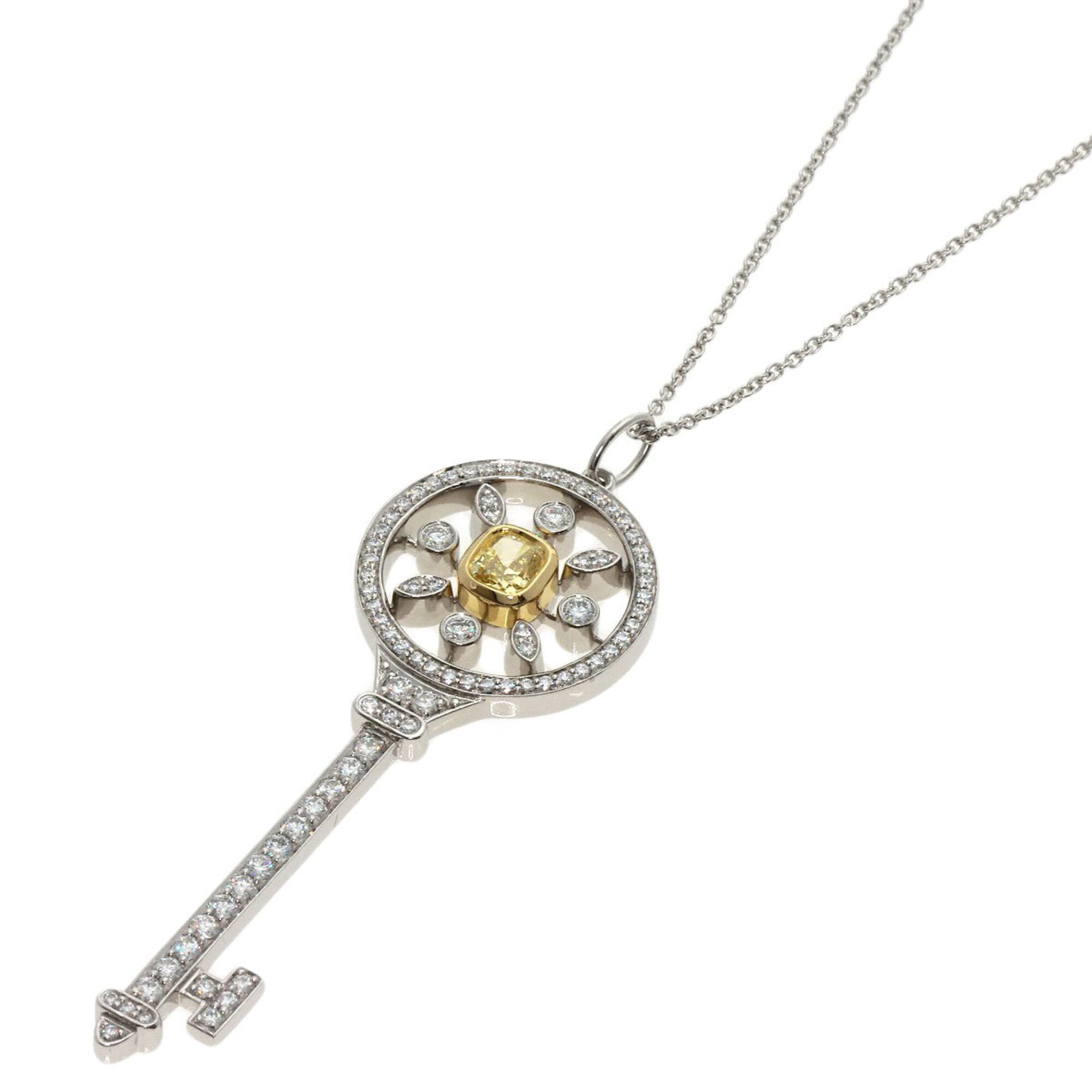 Tiffany & Co. Starkey Yellow Diamond Necklace, 18K White Gold/PT950, Women\'s.
