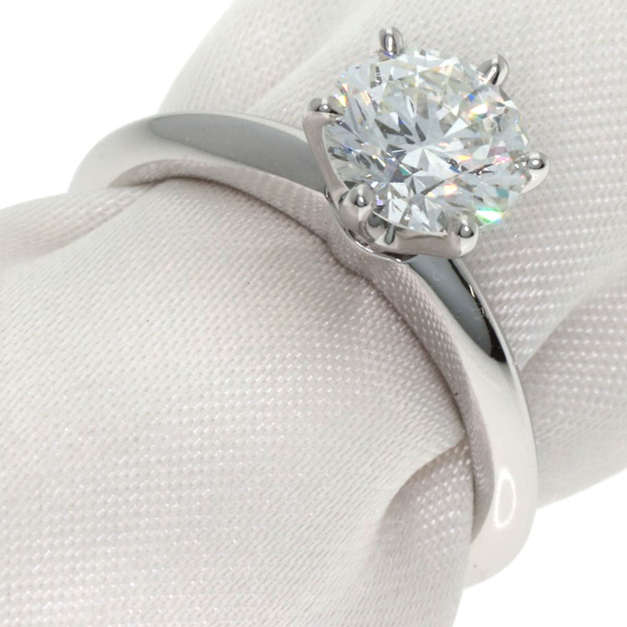 Tiffany & Co. Solitaire Diamond Ring, Platinum PT950, Women\'s.