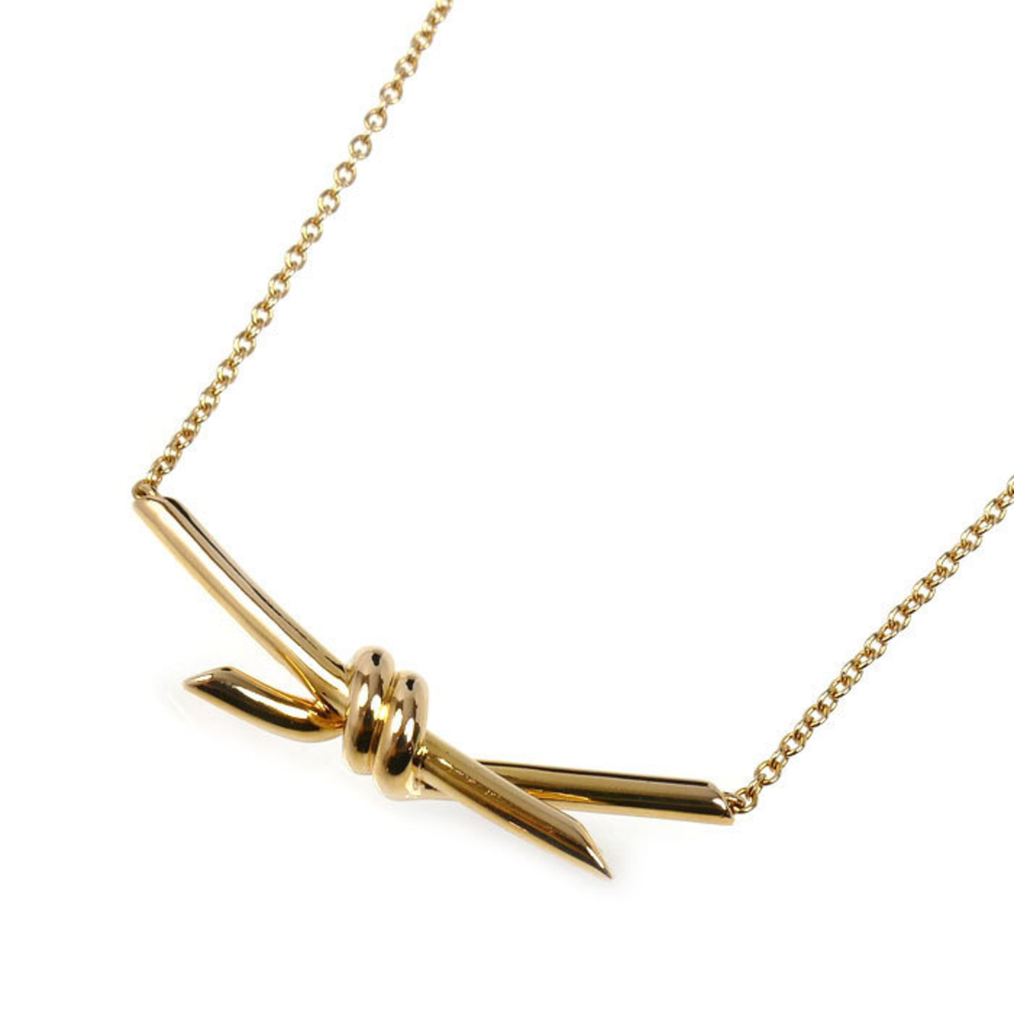 TIFFANY & Co. Tiffany 18KPG Pink Gold Knot Necklace 70152460 8.1g 38cm 43cm Women\'s