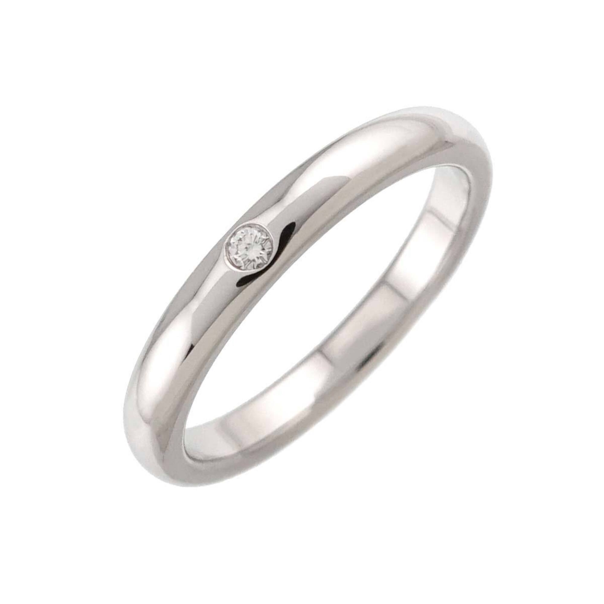 Tiffany & Co. Stacking Band Ring with 1 Diamond, Platinum.