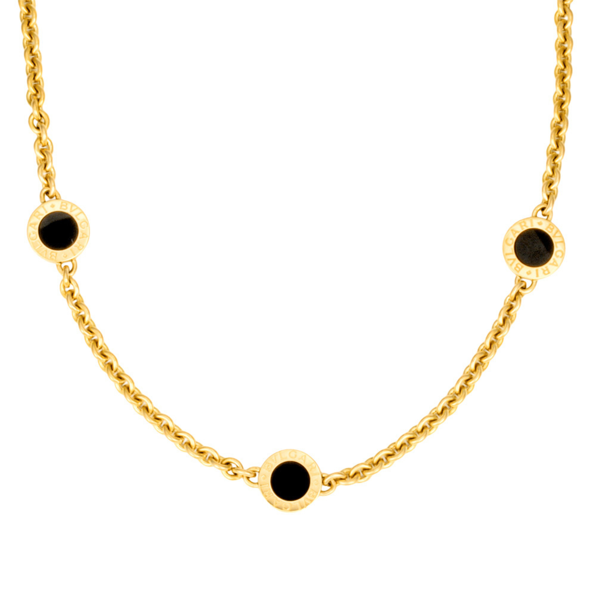 BVLGARI Onyx Necklace in 18KYG Yellow Gold (20.6g)