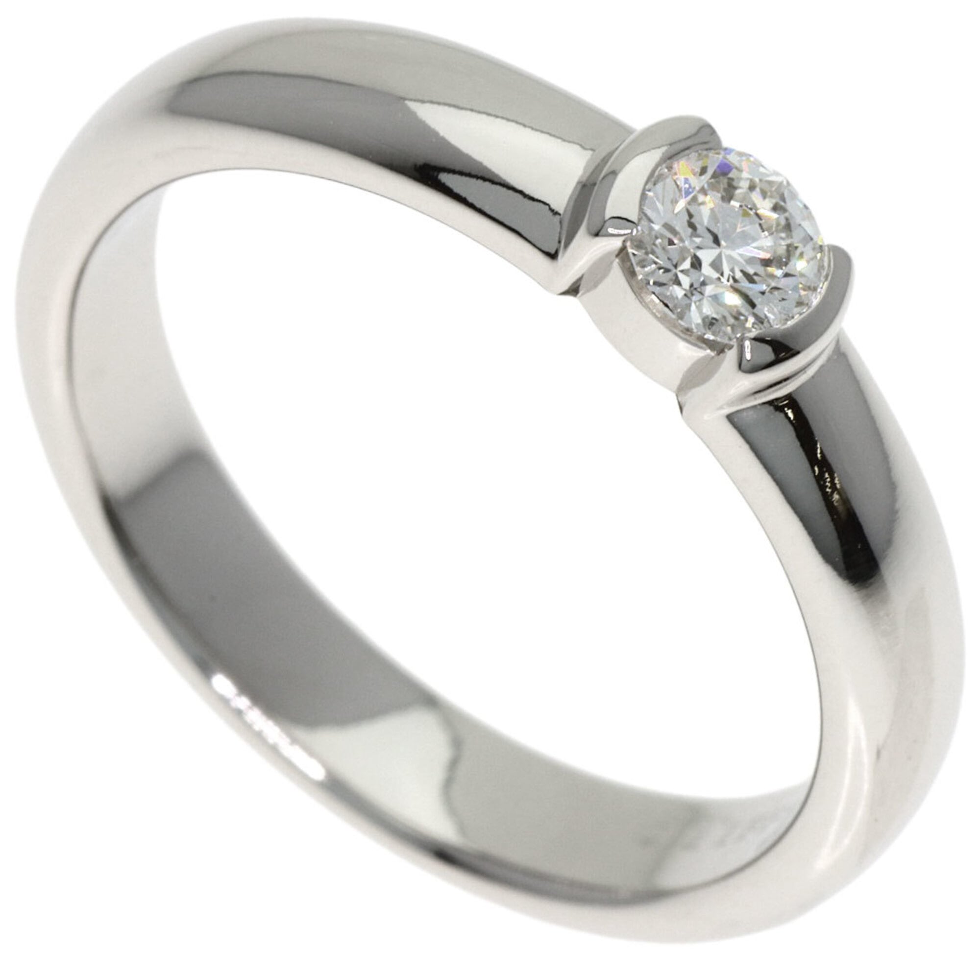 Tiffany & Co. Dots Solitaire Diamond Ring, G-VS2 Clarity, Platinum PT950, Women\'s.