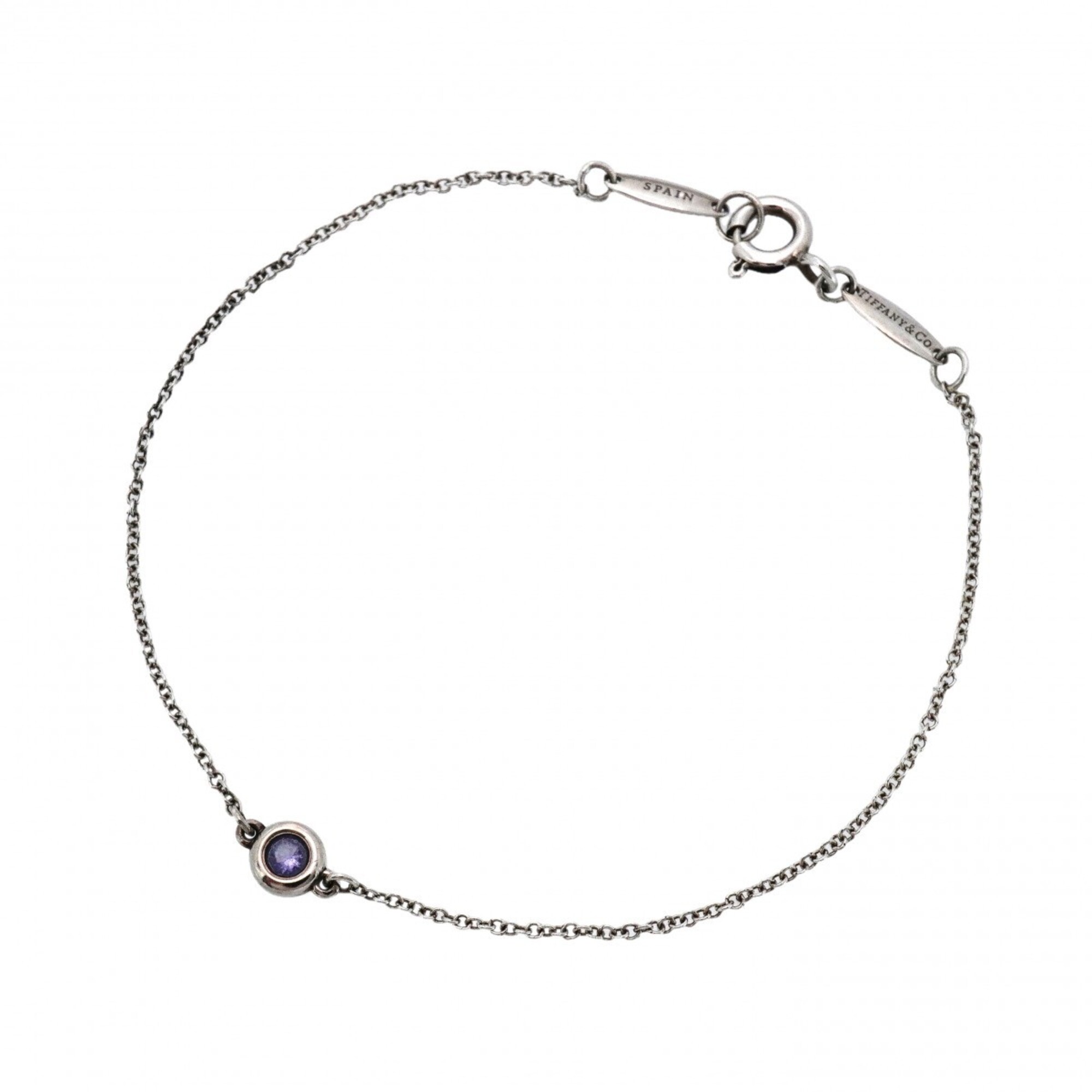 Tiffany & Co. By the Yard Bracelet, Sterling Silver 925, Tanzanite Blue, Women\'s