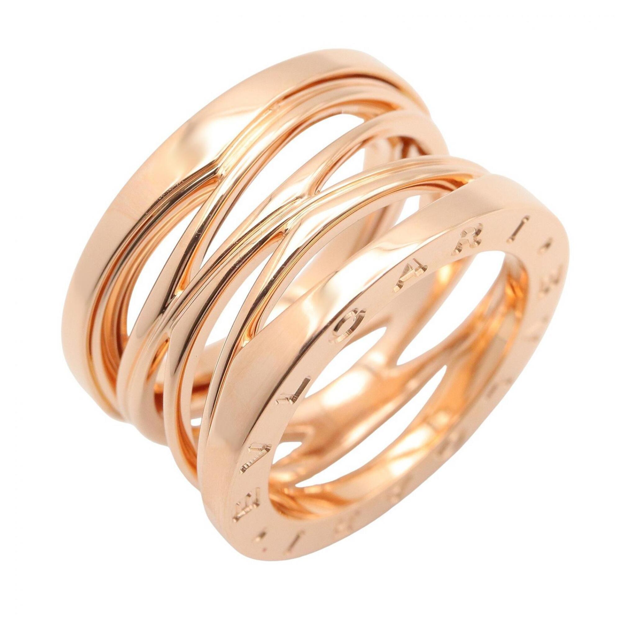 Bulgari BVLGARI B-zero1 Design Legend Ring, 18KPG (Pink Gold), Men\'s/Women\'s, Gold Tone, AN858030