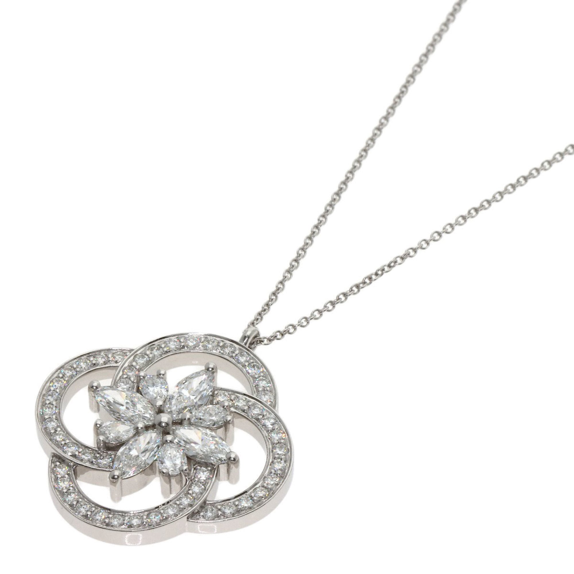 Tiffany Victoria Cluster Diamond Necklace, Platinum PT950, Women\'s, TIFFANY&Co.