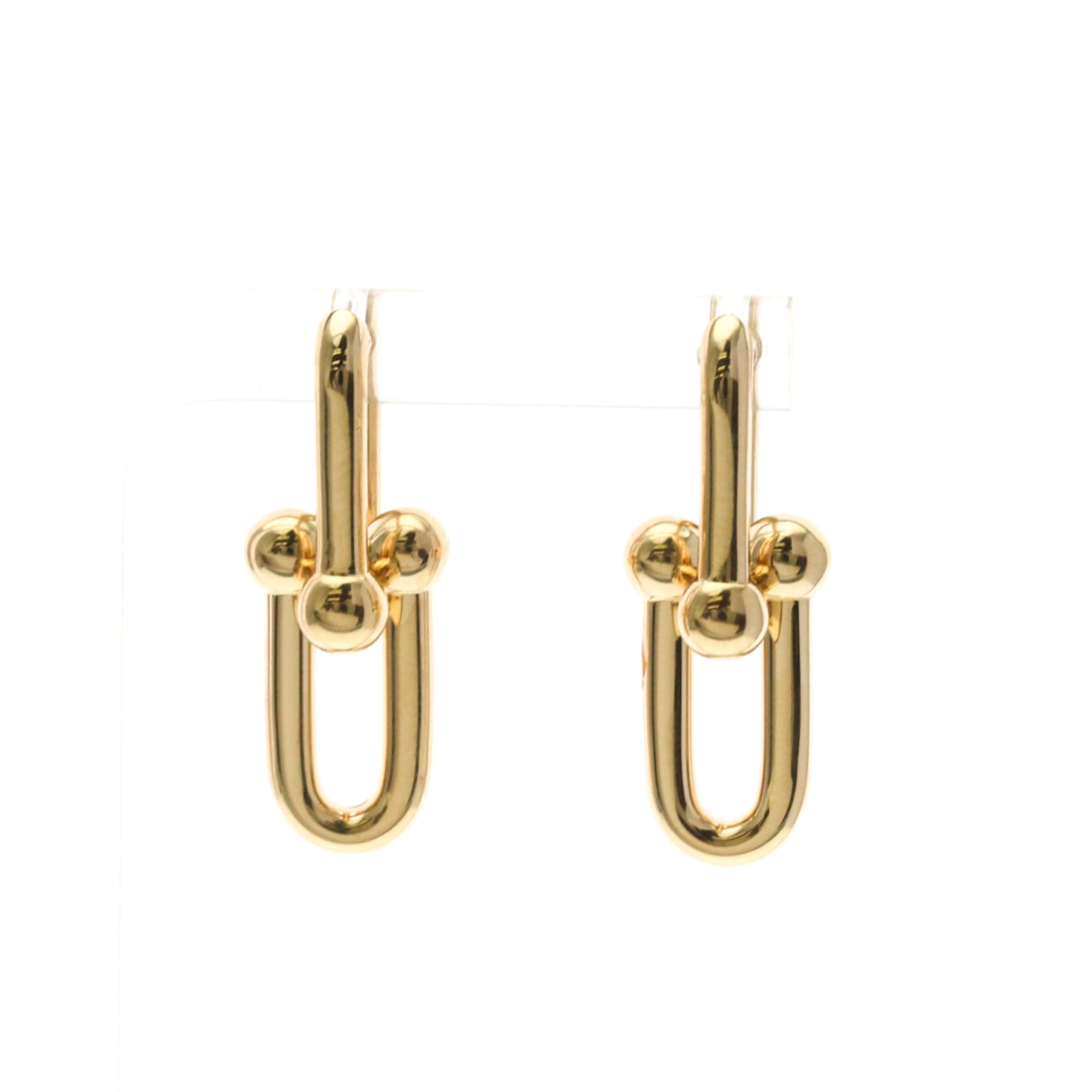 Tiffany Hardware Medium Link Earrings No Stone Pink Gold (18K) Drop Earrings Pink Gold