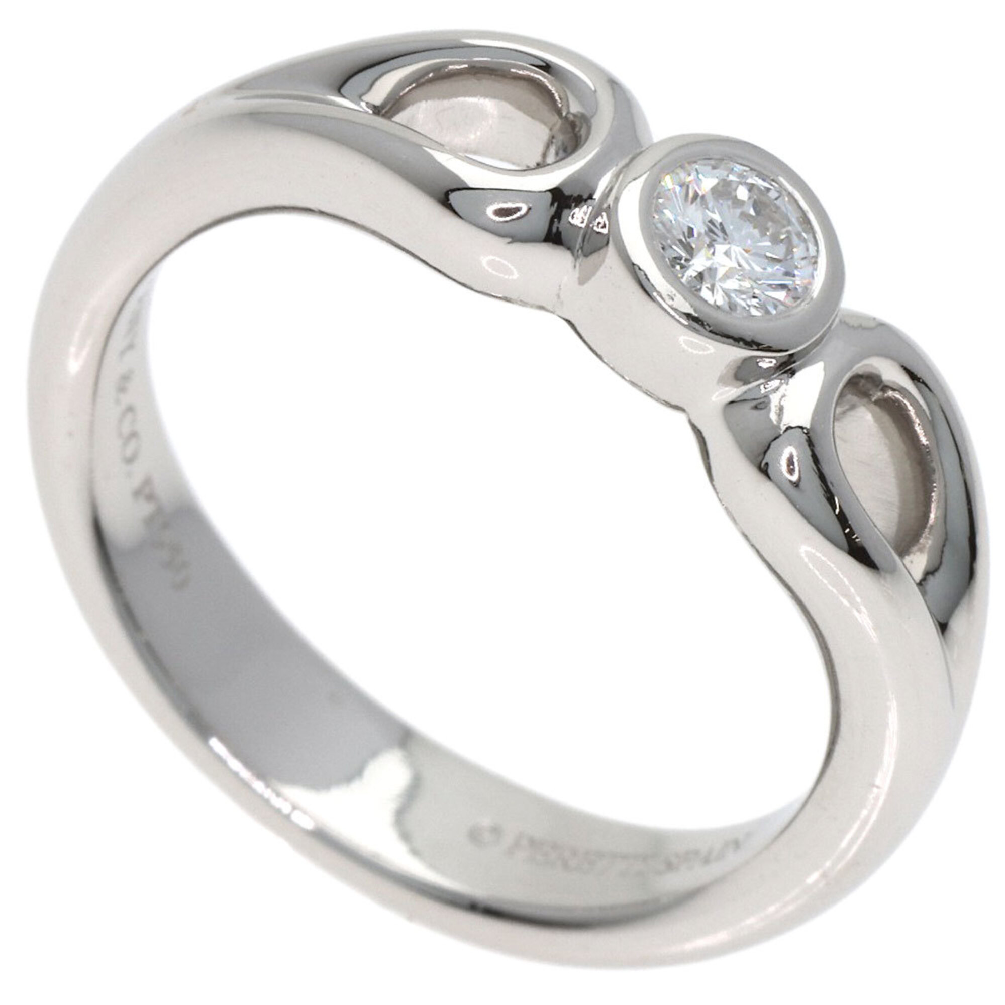 Tiffany & Co. Double Open Teardrop Diamond Ring, Platinum PT950, Women\'s.