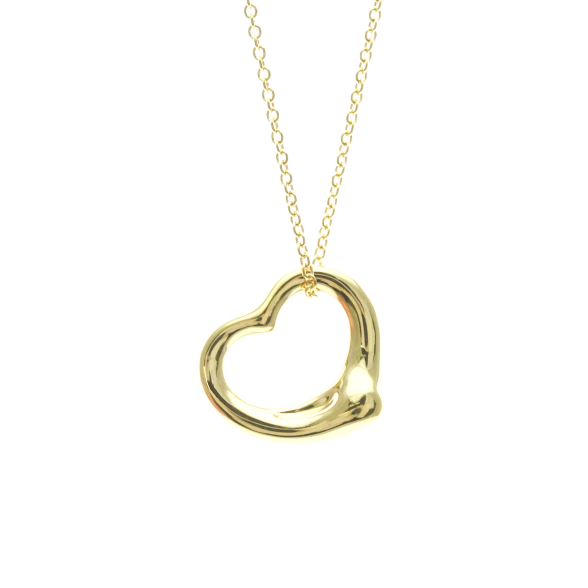 Tiffany Open Heart Yellow Gold (18K) No Stone Men,Women Fashion Pendant Necklace (Gold)