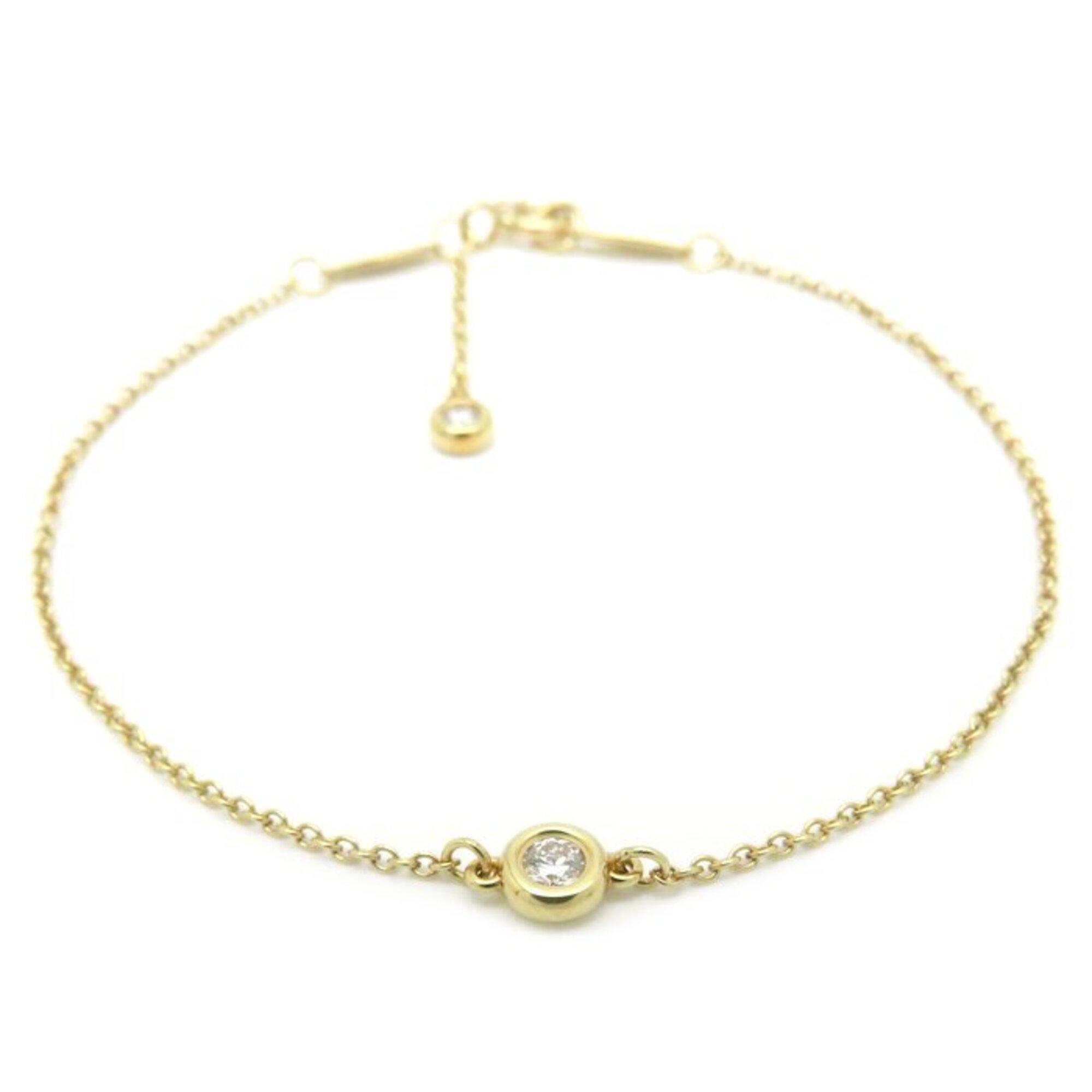 TIFFANY&Co. Tiffany By the Yard Bracelet, 0.11ct Diamond, Japan Limited Edition, Elsa Peretti, K18YG
