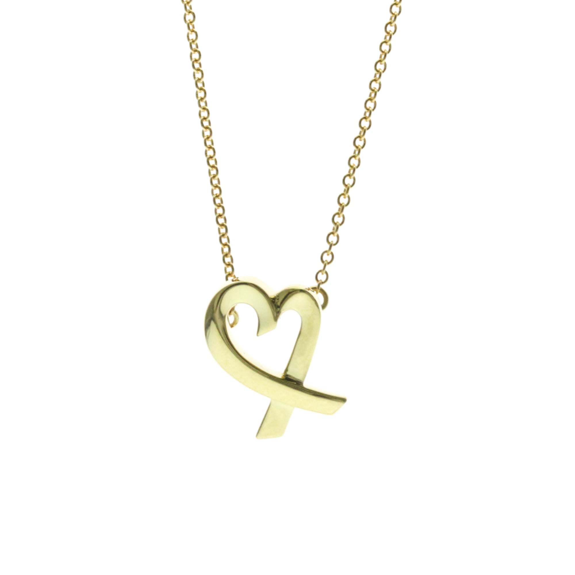 Tiffany Loving Heart Yellow Gold (18K) No Stone Women,Men Fashion Pendant Necklace (Gold)