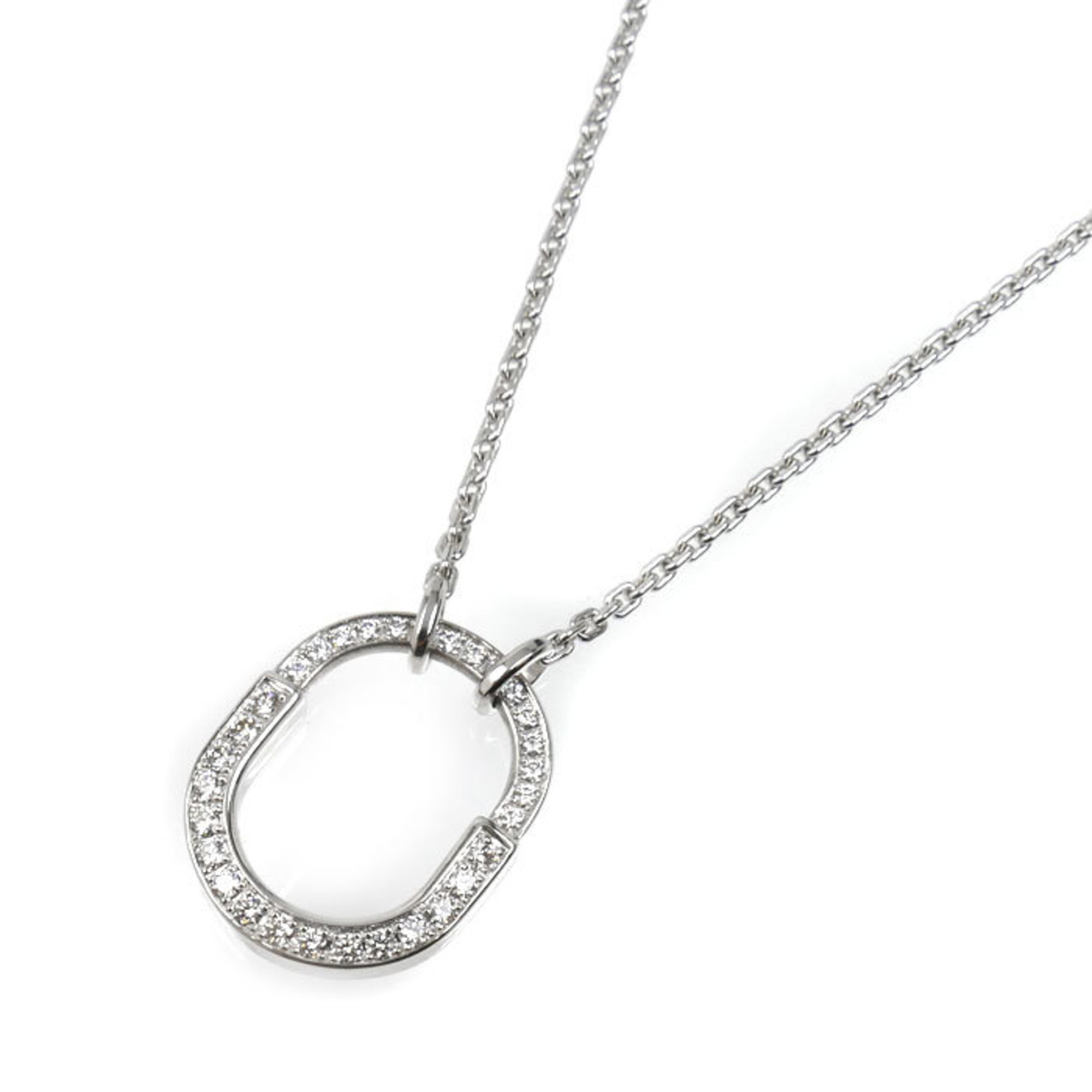 TIFFANY & Co. Tiffany 18KWG White Gold Rock Small Necklace 74365728 with 0.19ct Diamond, 8.4g, Size