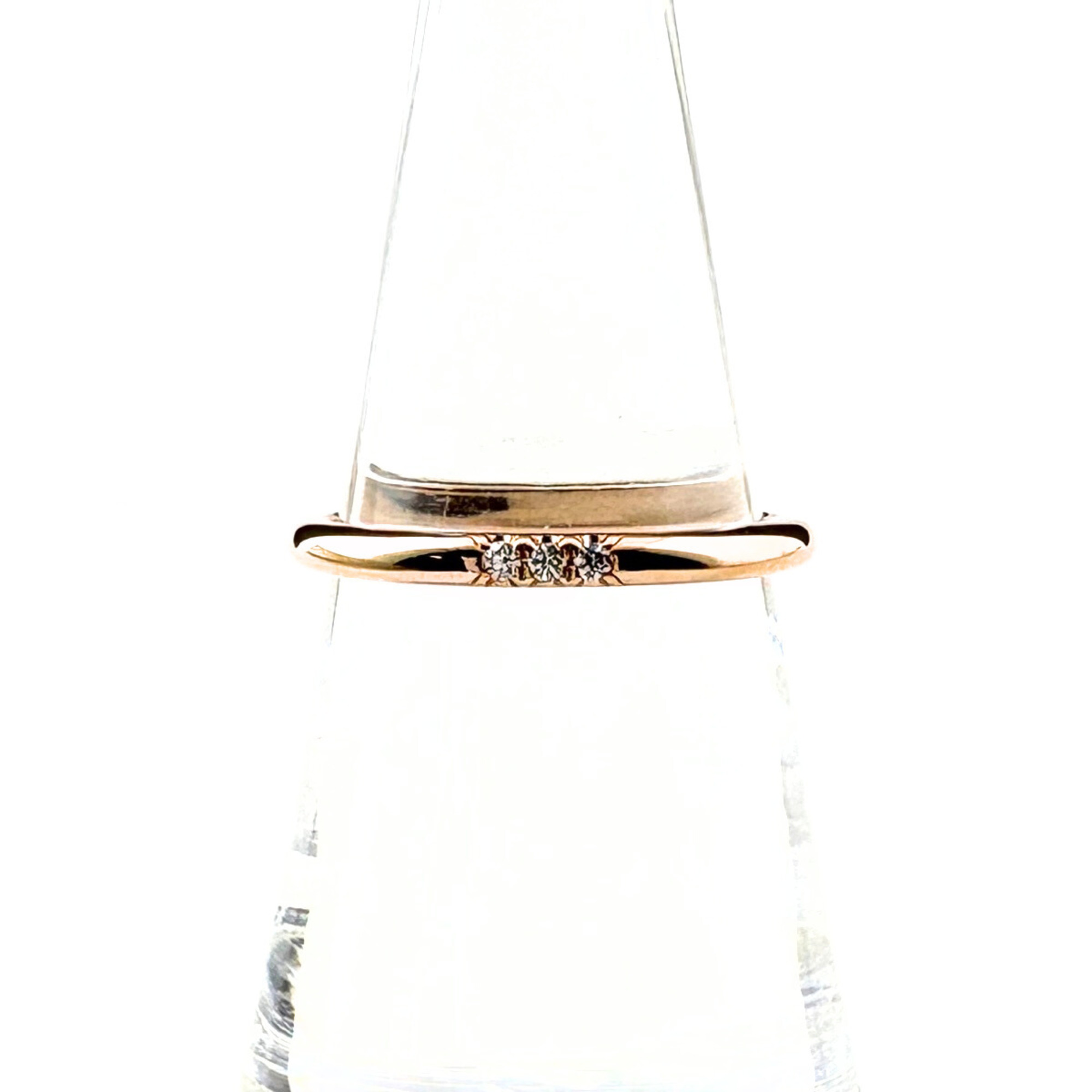 Tiffany & Co. Classic Band Ring, Pink Gold (PG), with small diamonds, 750 diamond ring, for women.