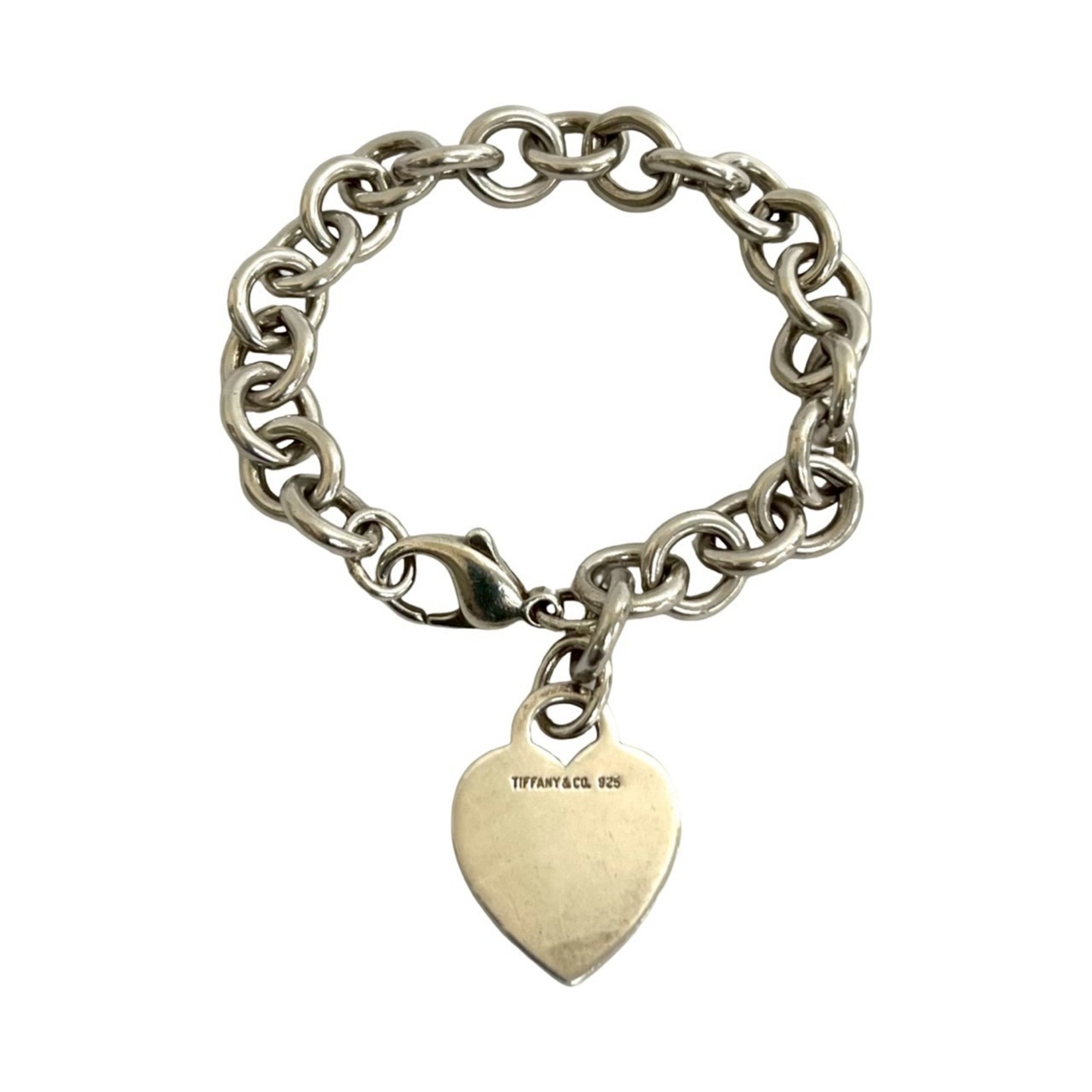 TIFFANY&Co. Tiffany Heart Tag Sterling Silver 925 Bracelet Chain Bangle for Women 23413