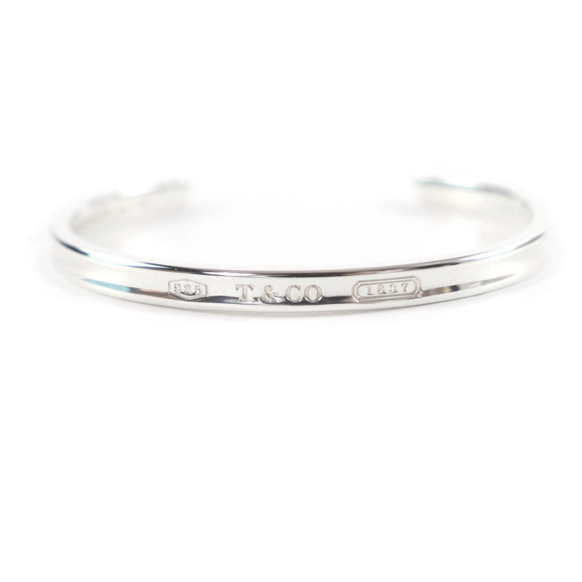 TIFFANY&Co. Tiffany 1837 Narrow Cuff AG925 Bangle Bracelet, Silver, with Box and Dust Bag, Weight 19