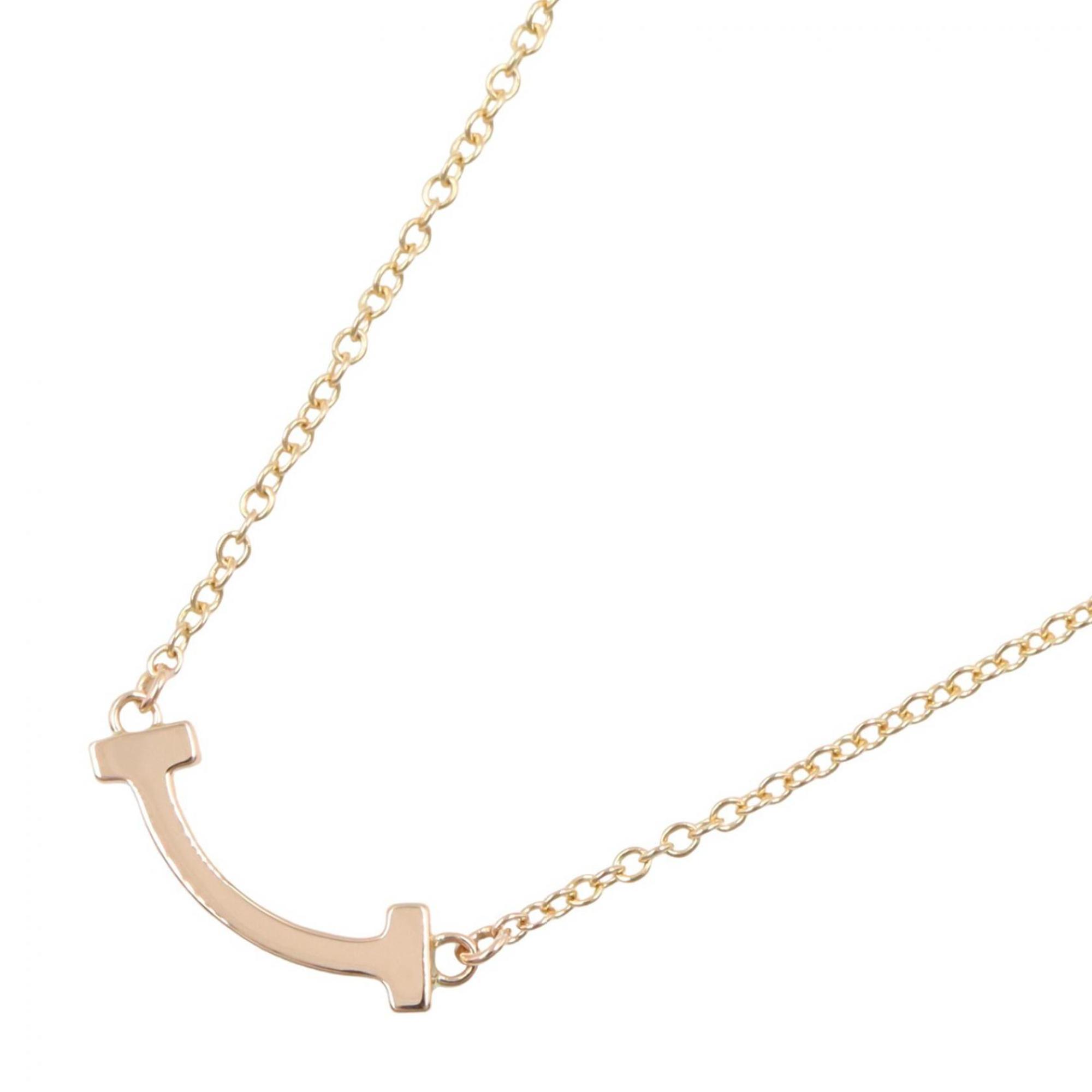 Tiffany & Co. T Smile Mini Necklace, 18K Pink Gold (PG), Women\'s Jewelry, Tone