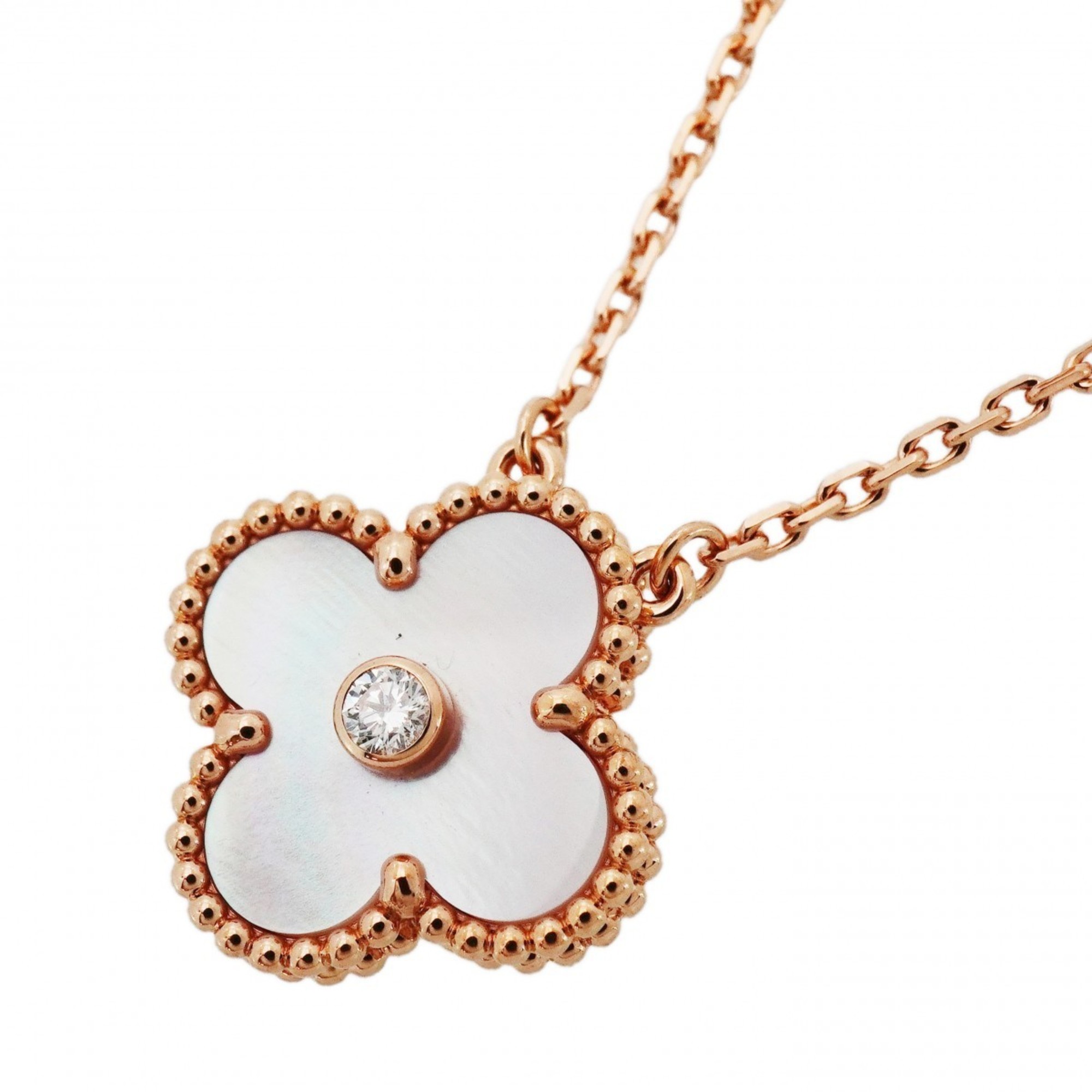 Van Cleef & Arpels Alhambra Necklace, 2025 Limited Edition, 1PD (One Diamond) in 18K Pink Gold with
