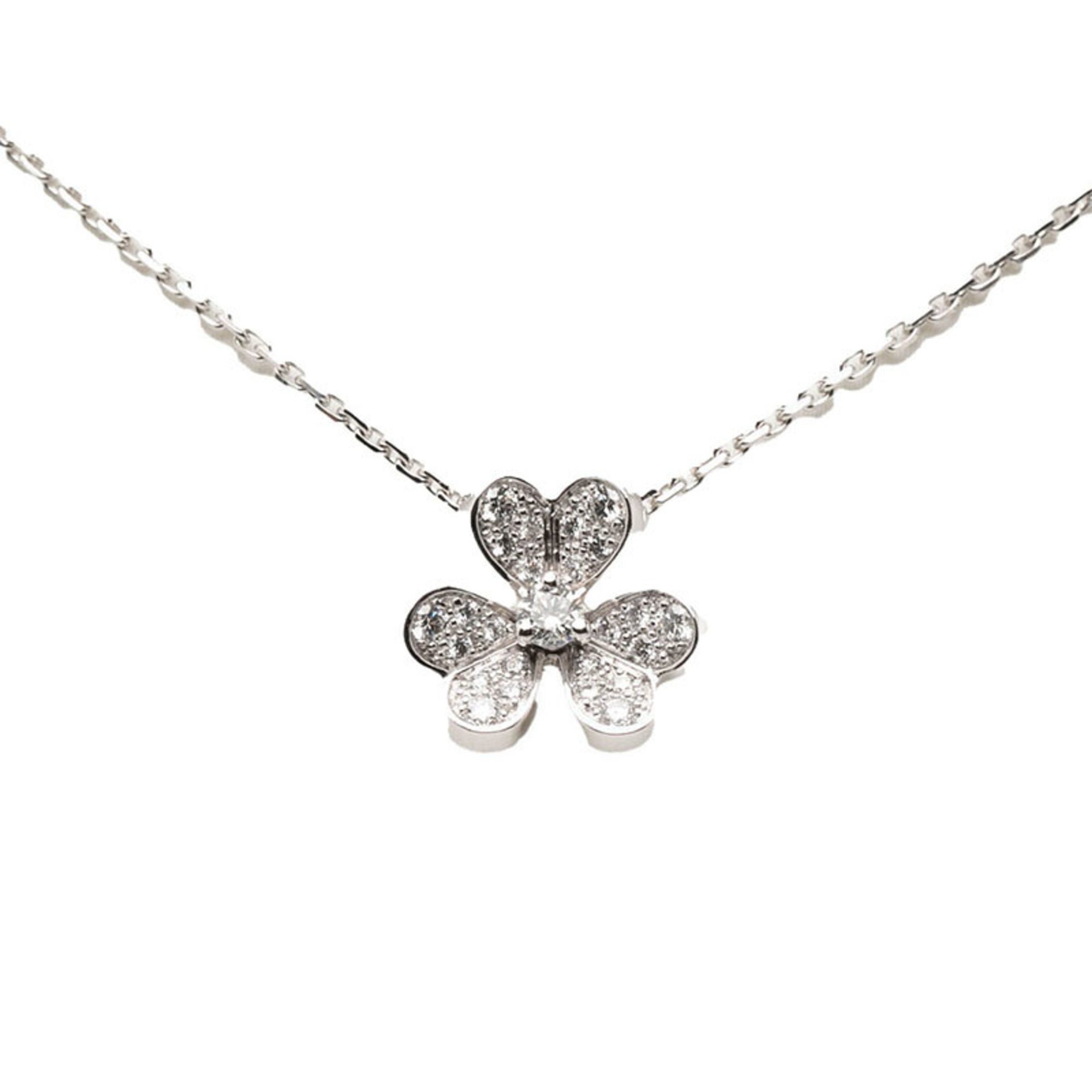 Van Cleef & Arpels Frivole Mini 25P Diamond Necklace VCARP3W300 18KWG White Gold Women\'s
