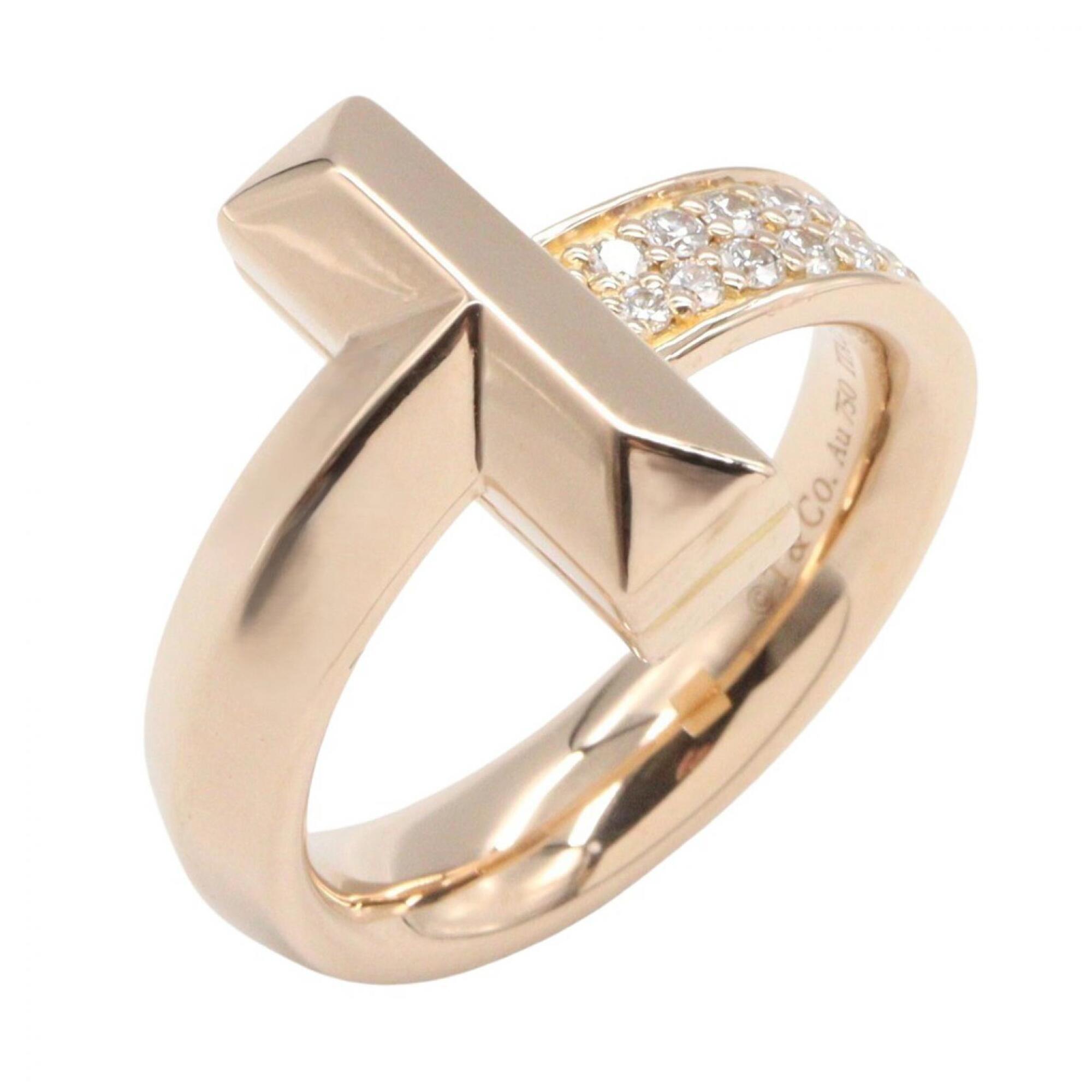 Tiffany & Co. T One Diamond Ring, 18K Pink Gold (PG) Ring for Women, Tone