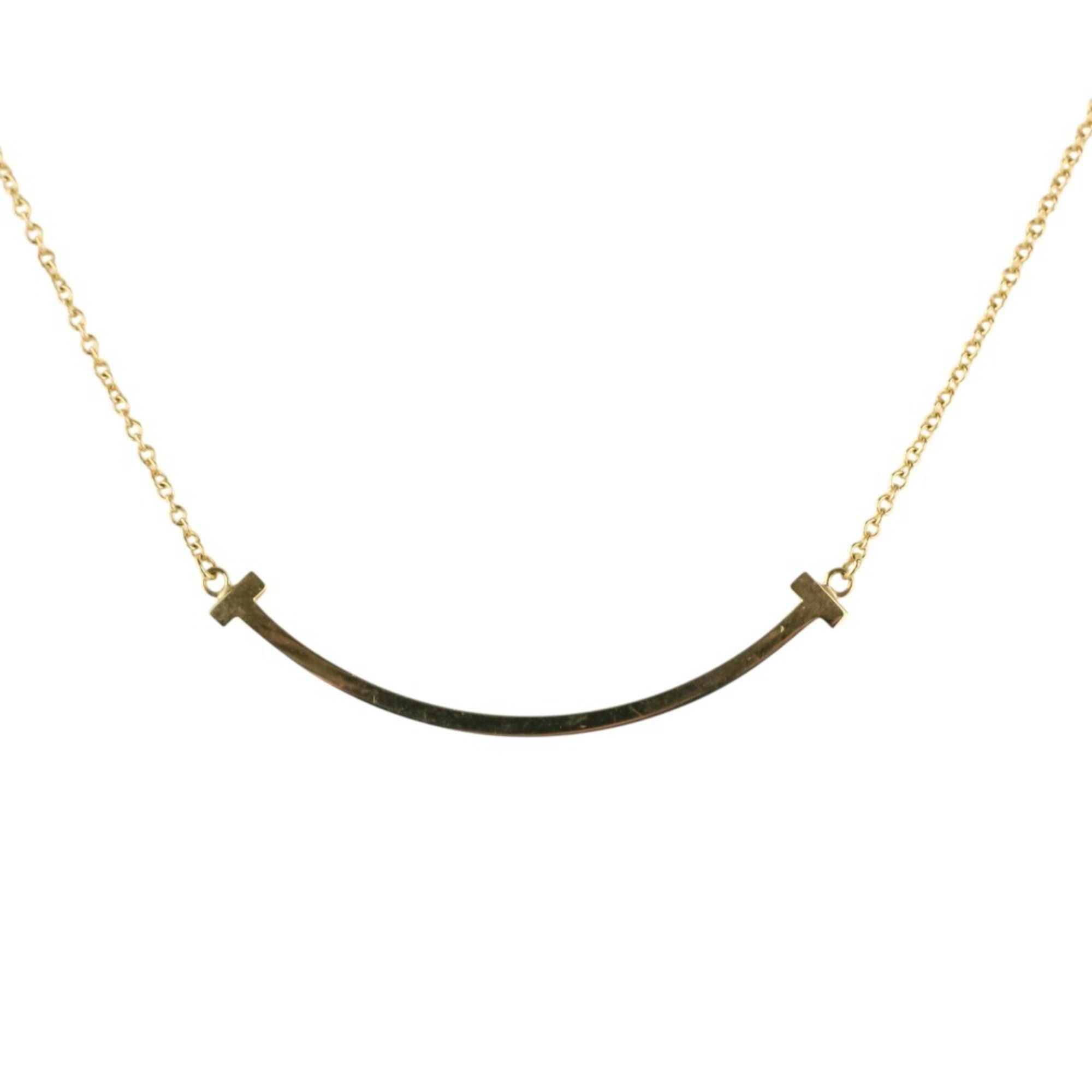 Tiffany & Co. T Smile Small Necklace 750 18K Yellow Gold Women\'s