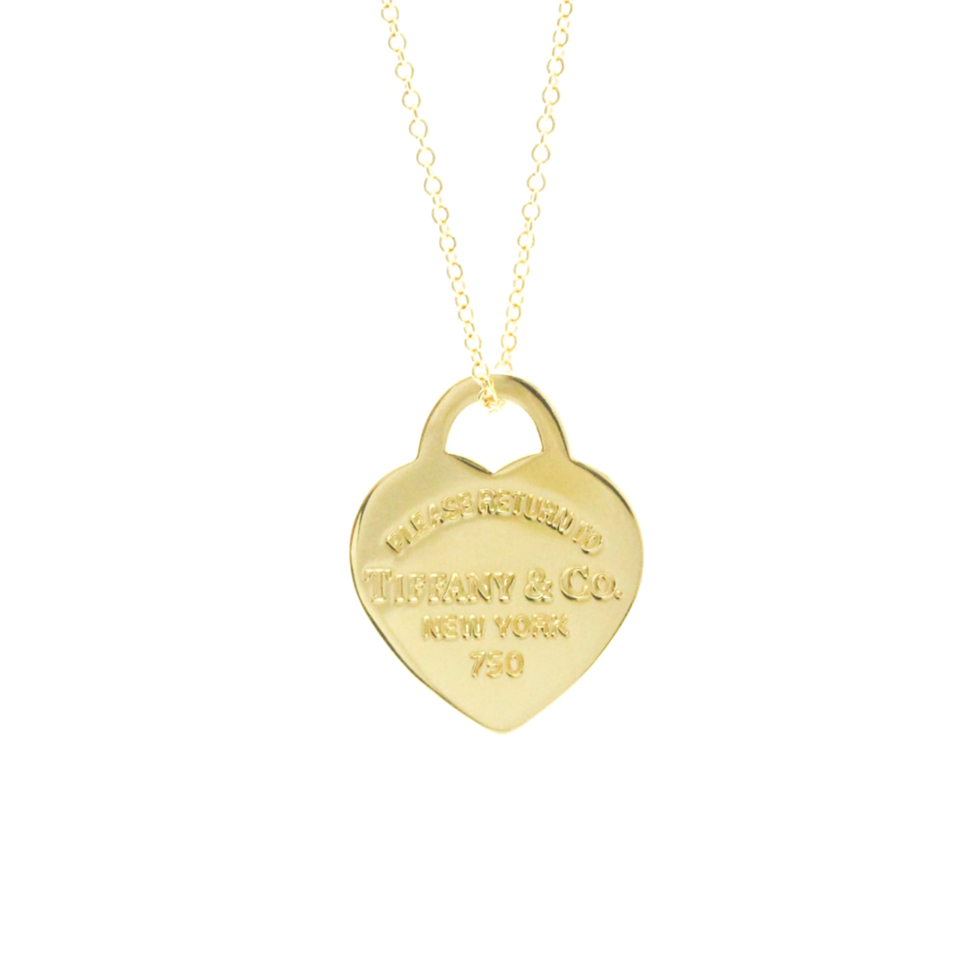 Tiffany Return To Tiffany Necklace Yellow Gold (18K) No Stone Women,Men Fashion Pendant Necklace (Go