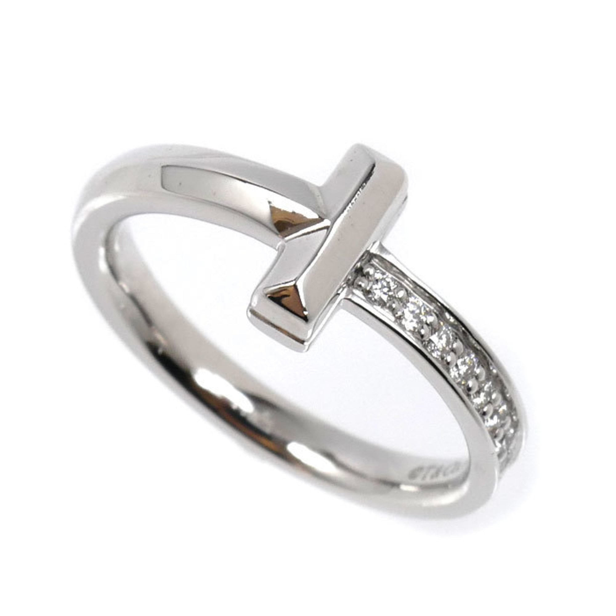 TIFFANY&Co. Tiffany & Co. 18KWG White Gold T One Narrow Diamond Ring (67795539) - 4.4g Women\'s