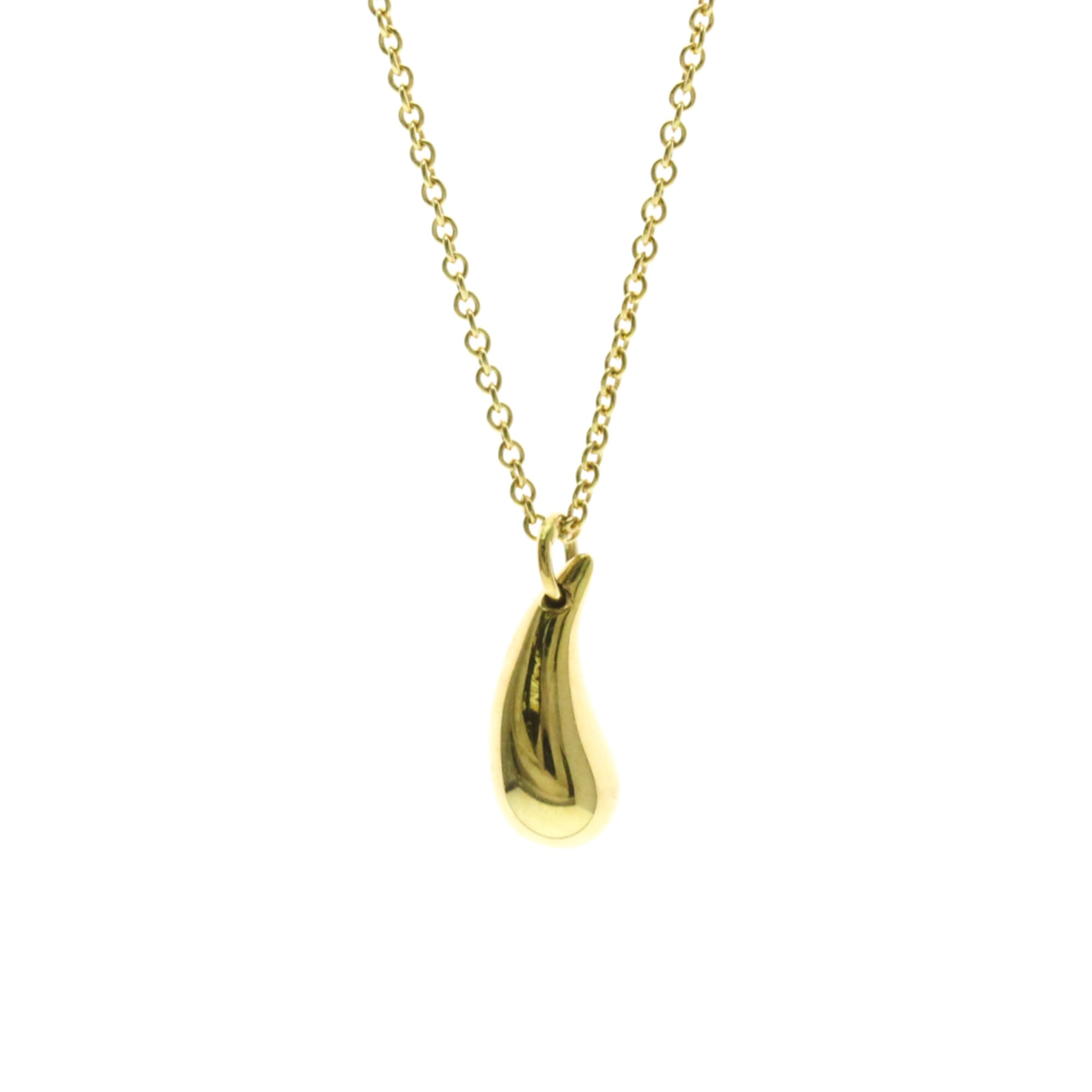 Tiffany Teardrop Necklace Yellow Gold (18K) No Stone Men,Women Fashion Pendant Necklace (Gold)