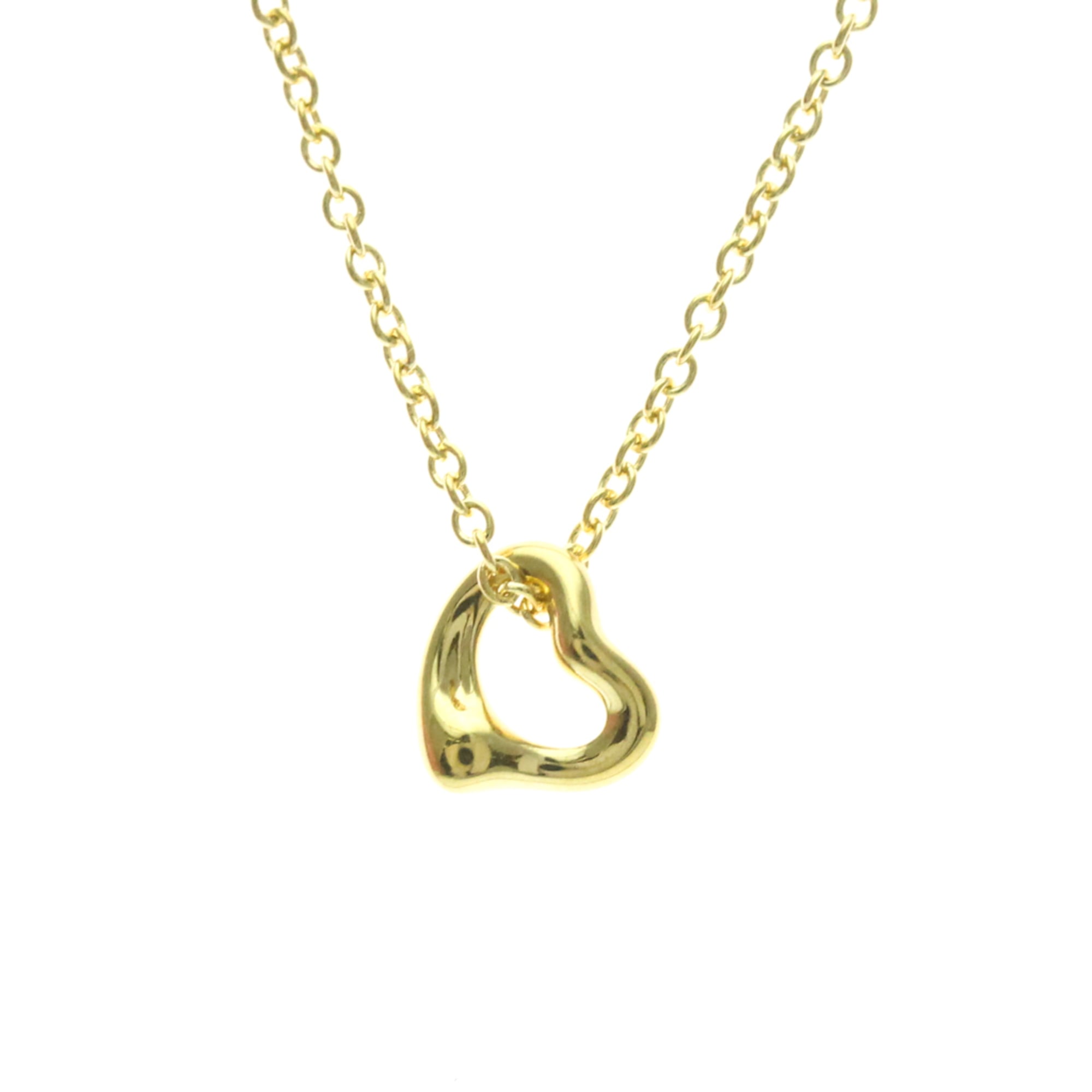 Tiffany Open Heart Yellow Gold (18K) No Stone Men,Women Fashion Pendant Necklace (Gold)