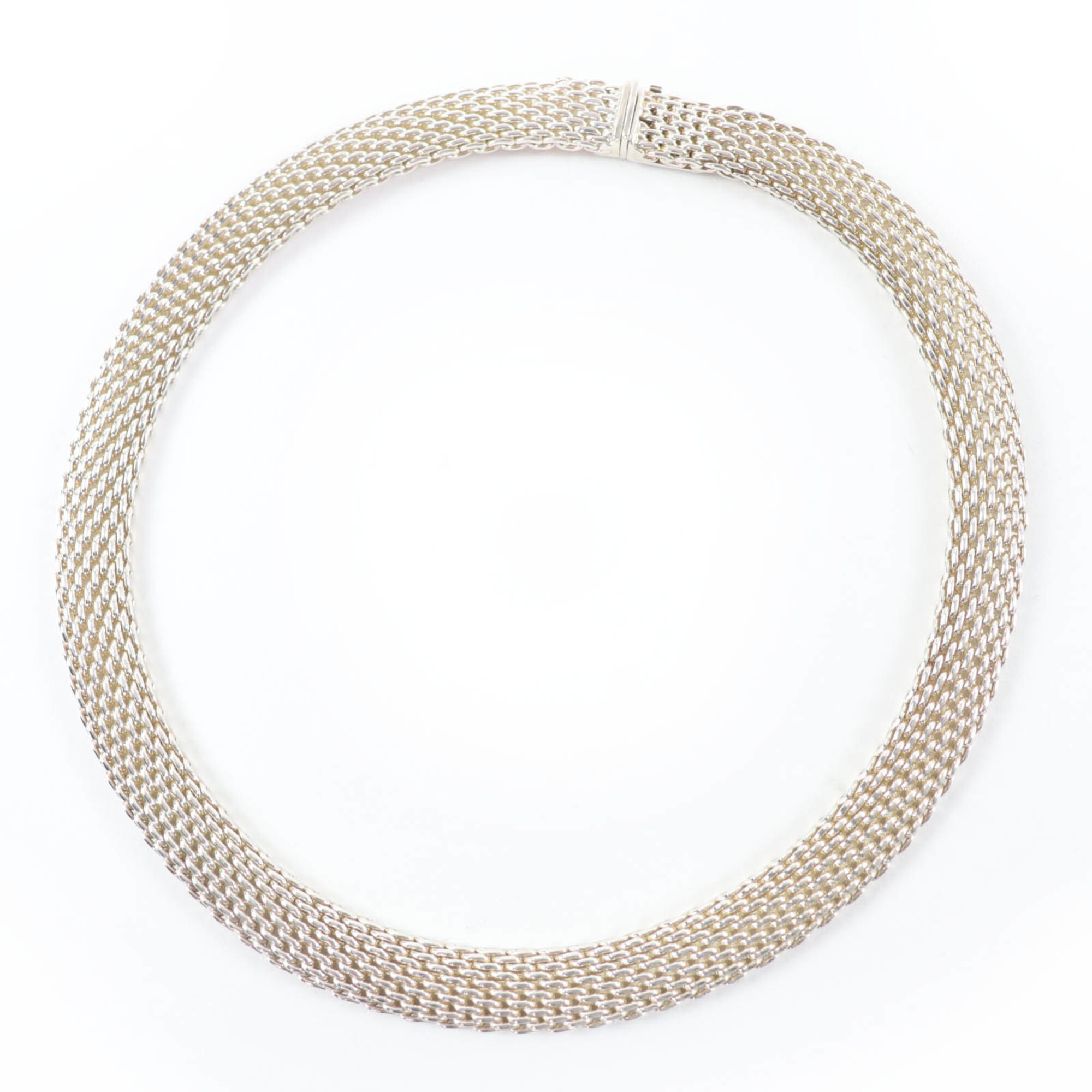 TIFFANY&Co. Tiffany Somerset 925 45cm Choker Necklace, Silver, Weight 82.8g, Women\'s