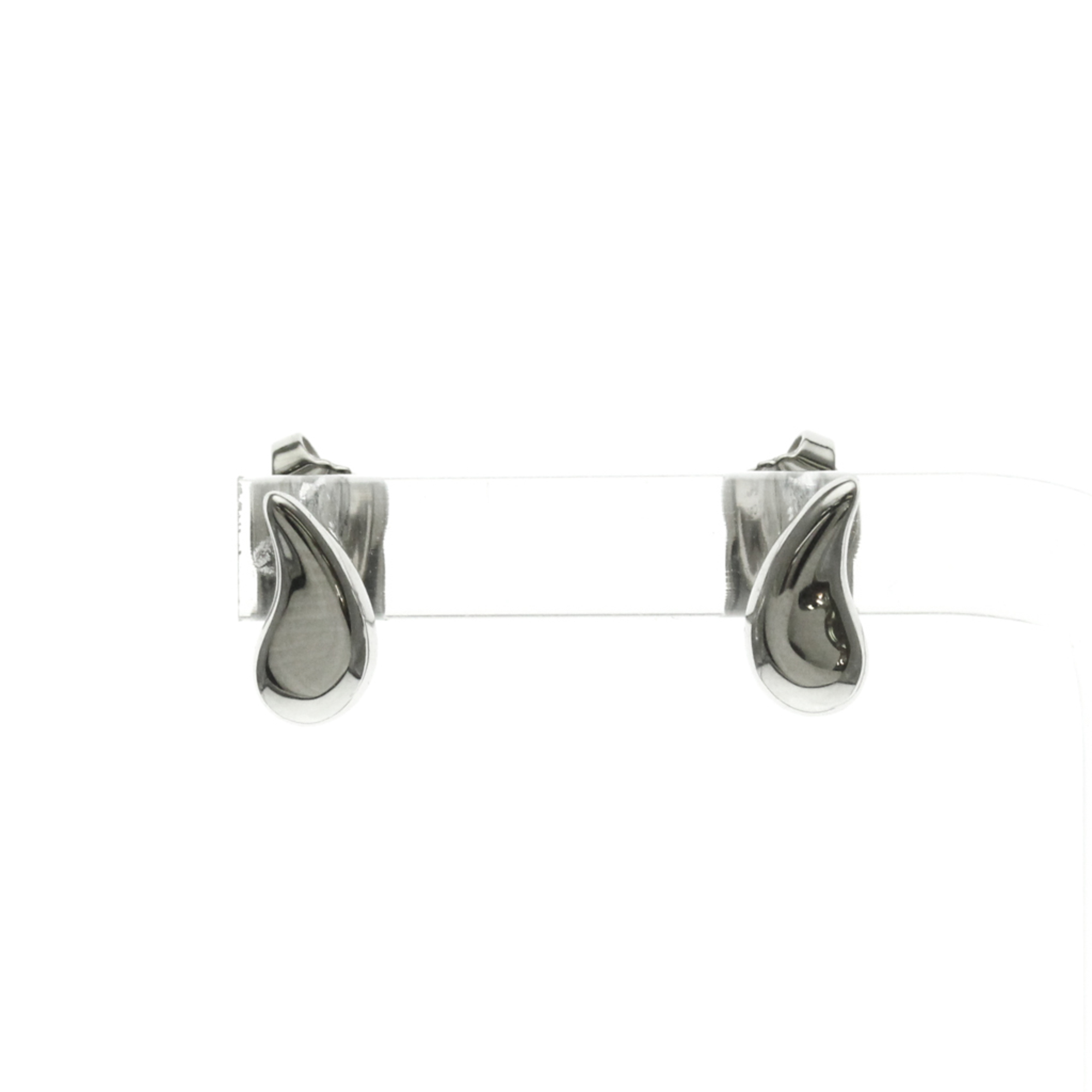 Tiffany Teardrop Earrings No Stone Platinum Stud Earrings Silver