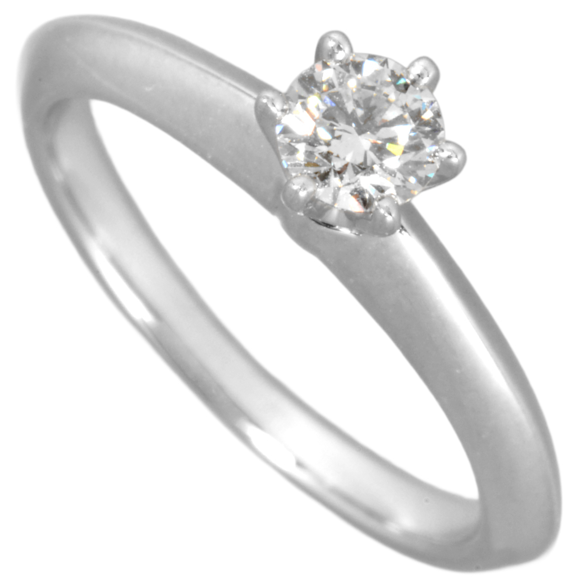 Tiffany & Co. Solitaire Ring with 0.21ct Diamond, Approximately 3.6g, Platinum, Pt950, F VS1 3EX, Wo