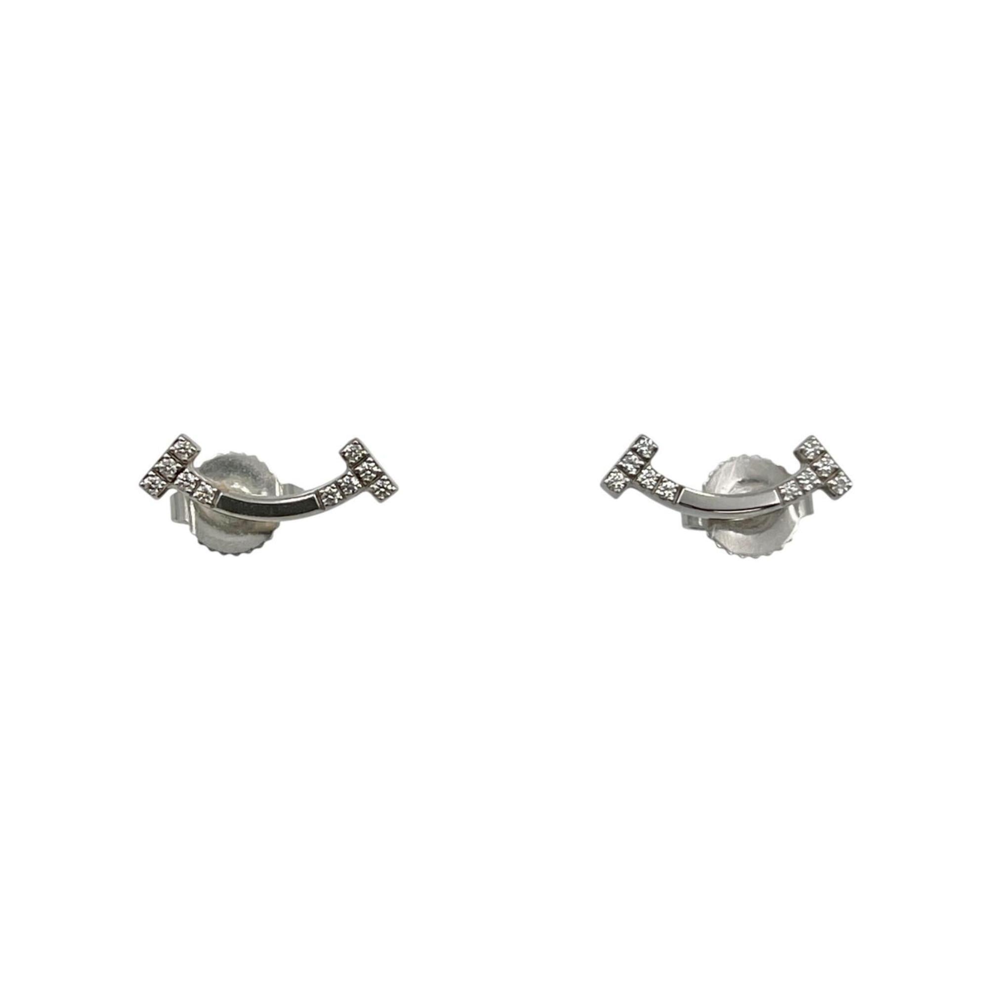 Tiffany & Co. Smile Mini Earrings, 18K White Gold/Diamonds, Women\'s