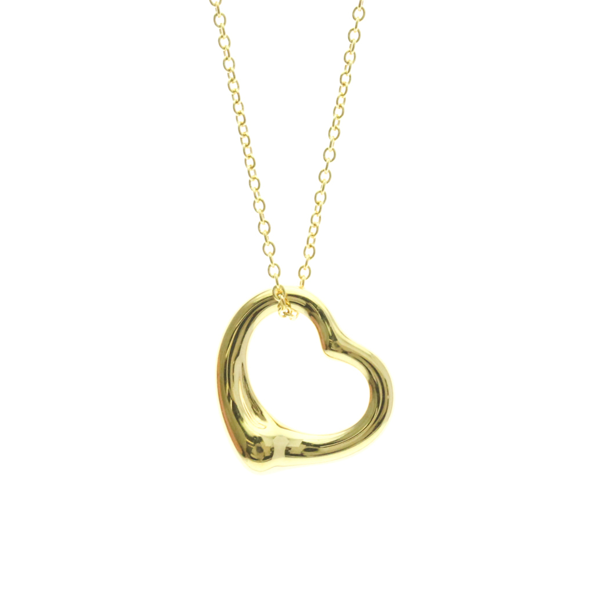 Tiffany Open Heart Yellow Gold (18K) No Stone Men,Women Fashion Pendant Necklace (Gold)