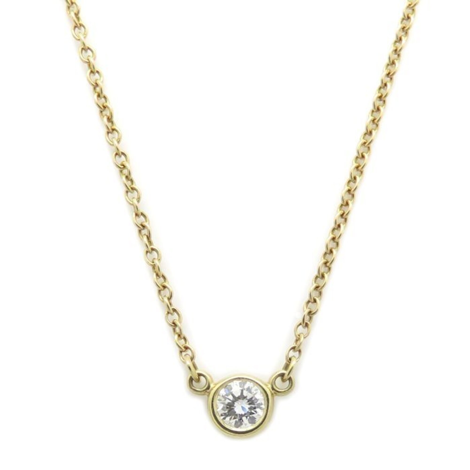 TIFFANY&Co. Tiffany & Co. By the Yard Necklace, 1P Diamond, Elsa Peretti, K18YG, Women\'s, 295361