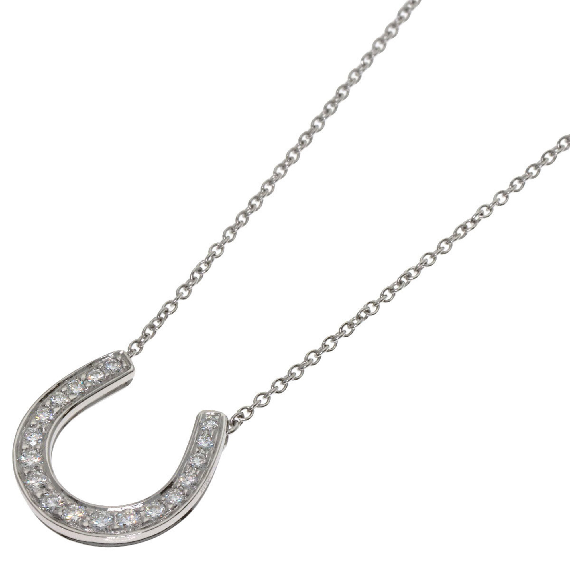 Tiffany & Co. Horseshoe Diamond Necklace, Platinum PT950, Women\'s.