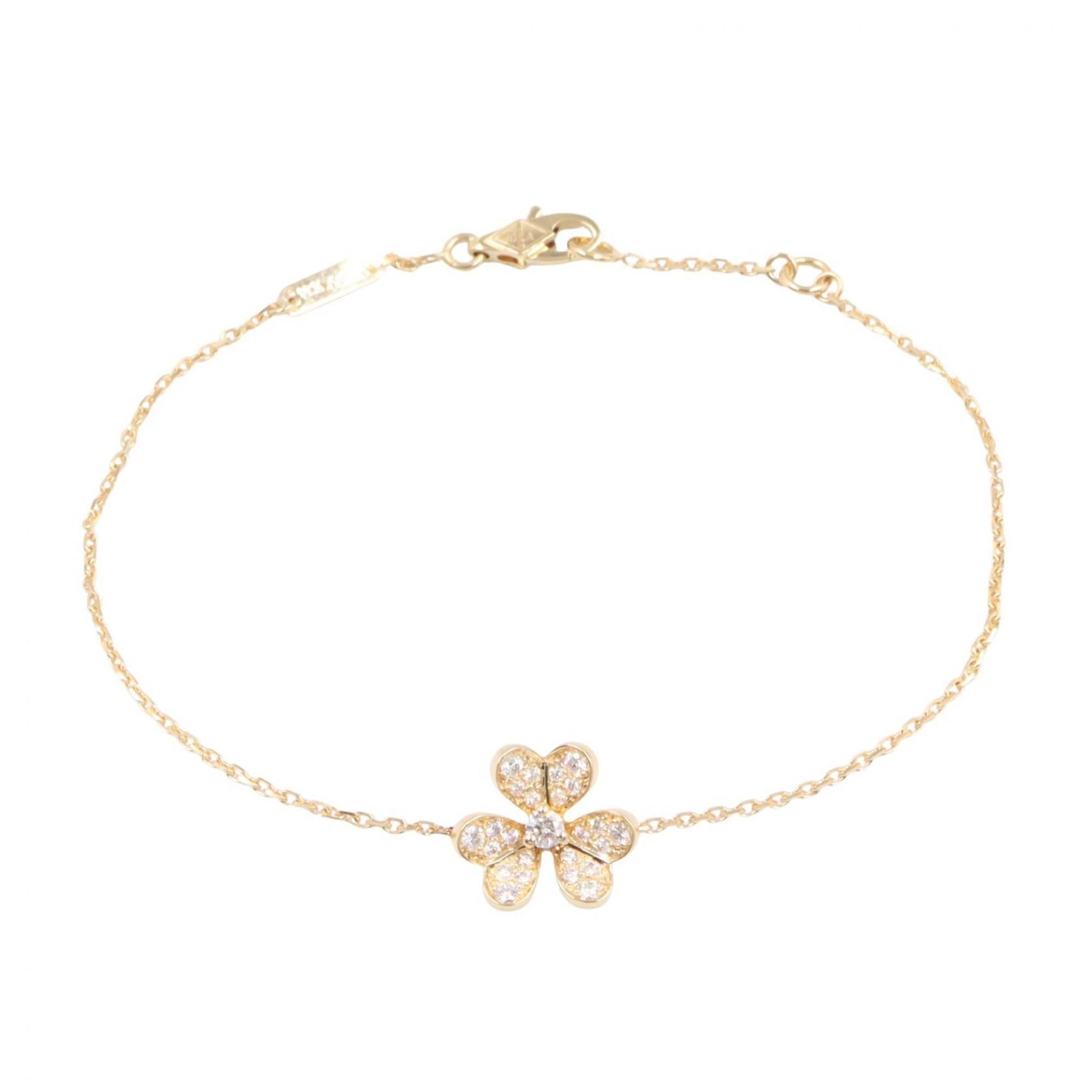 Van Cleef & Arpels Frivole Mini Diamond Bracelet in 18K Yellow Gold with Diamonds. Available and Cle