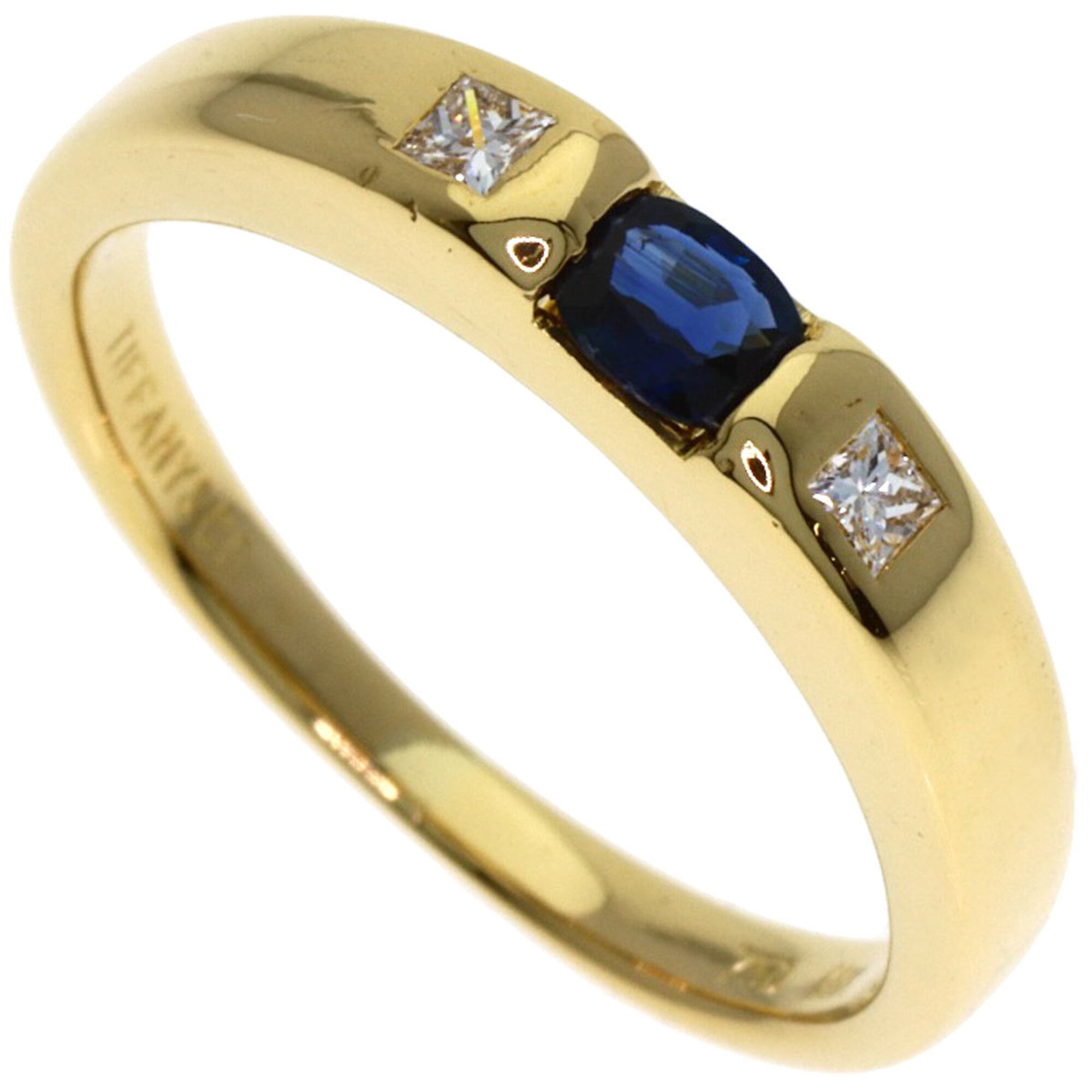 Tiffany & Co. Stacking Sapphire and Diamond Ring, 18K Yellow Gold, Women\'s.